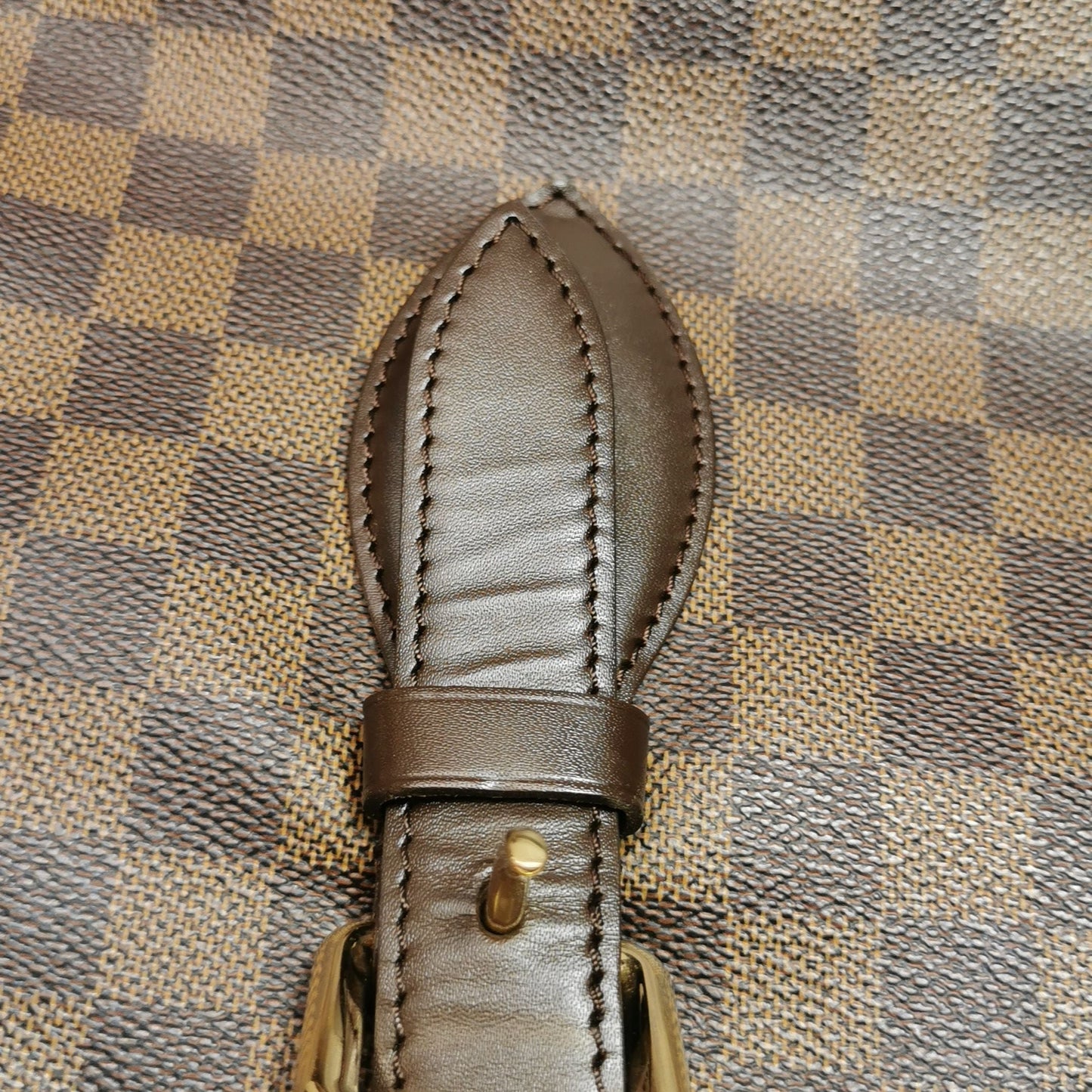 Preloved GLM-Hampstead Medium Leather Checkerboard Logo Shoulder Bag 250306781093556