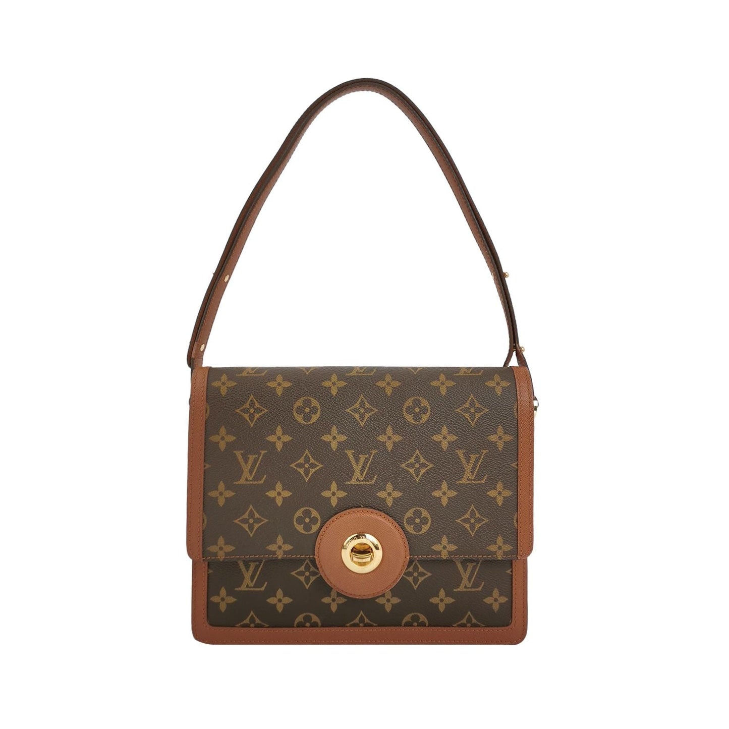 Preloved GLM-Raspail Leather Monogram Print  Messenger Shoulder Bag 250306781093082