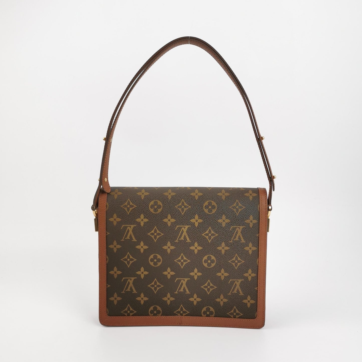 Preloved GLM-Raspail Leather Monogram Print  Messenger Shoulder Bag 250306781093082