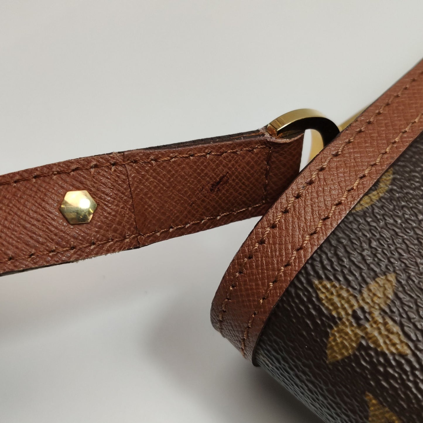 Preloved GLM-Raspail Leather Monogram Print  Messenger Shoulder Bag 250306781093082