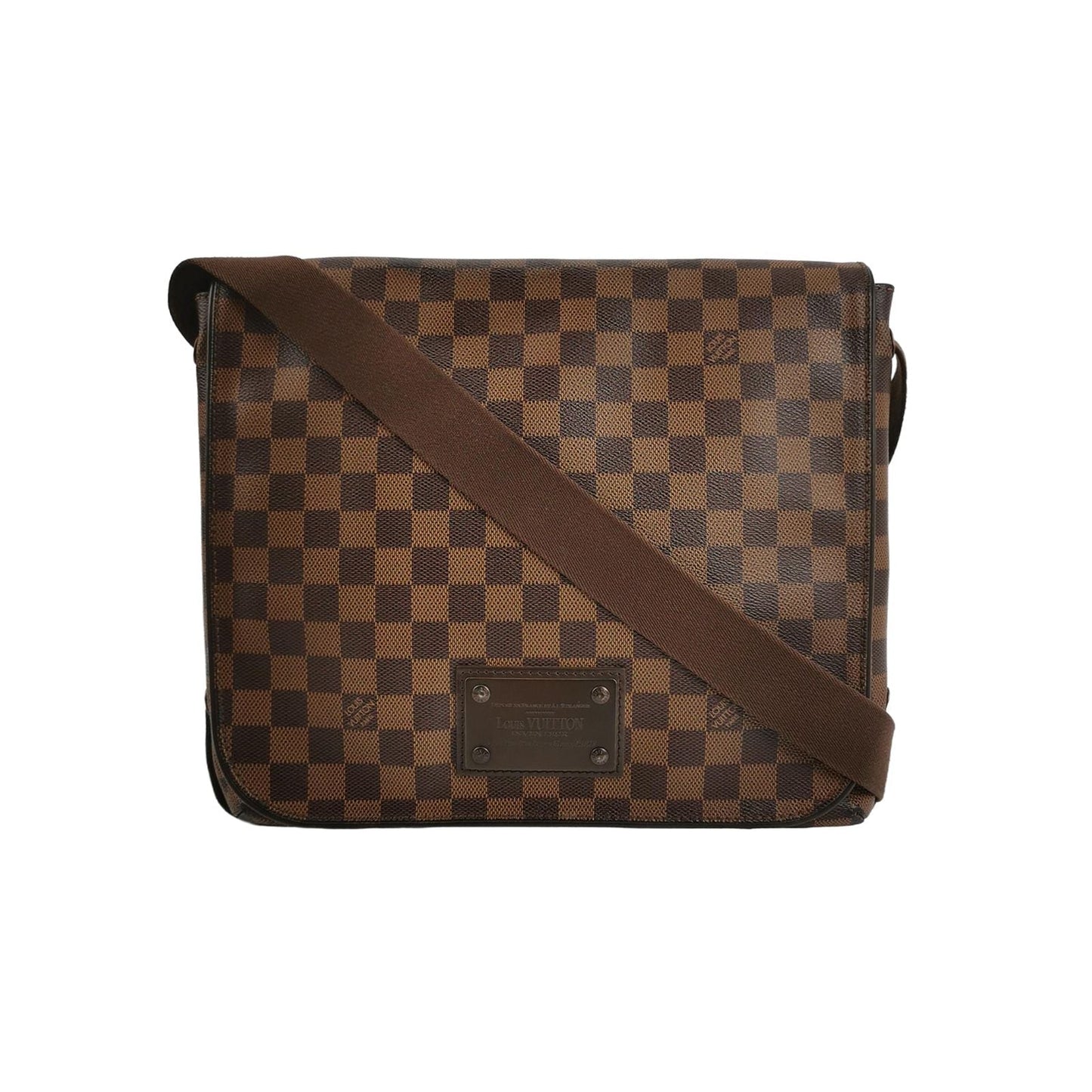 Preloved GLM-Brooklyn Leather Checkerboard Logo Messenger Bag 250308781096517