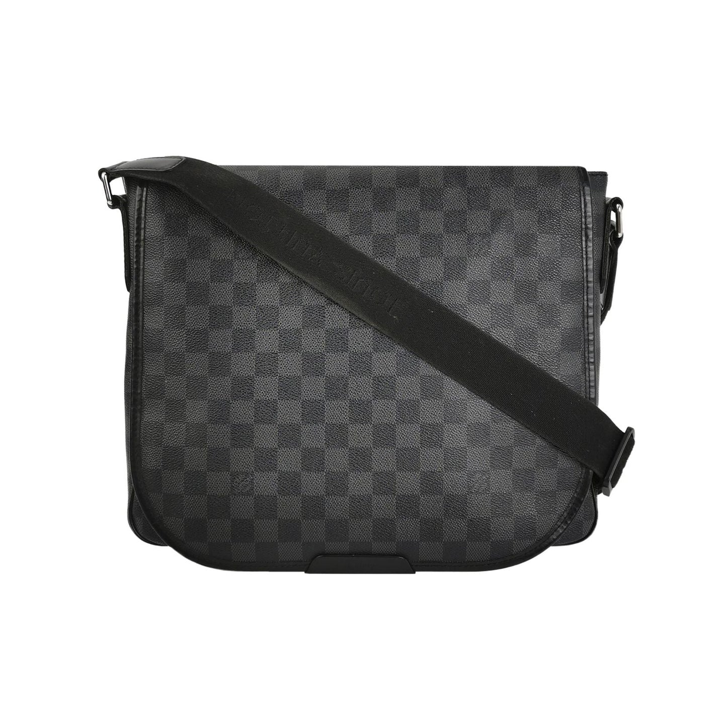 Preloved GLM-Leather Checkerboard Flap Messenger Crossbody Bag 250215781064794