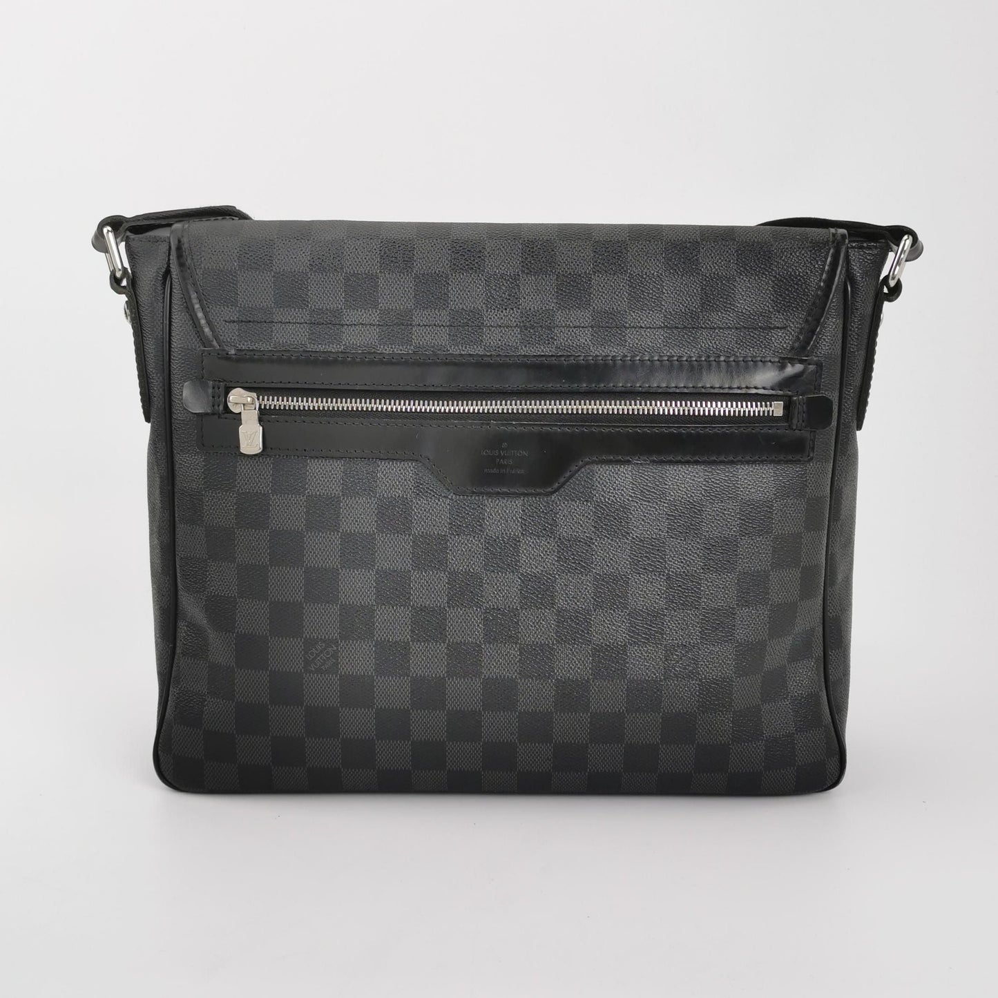 Preloved GLM-Leather Checkerboard Flap Messenger Crossbody Bag 250215781064794