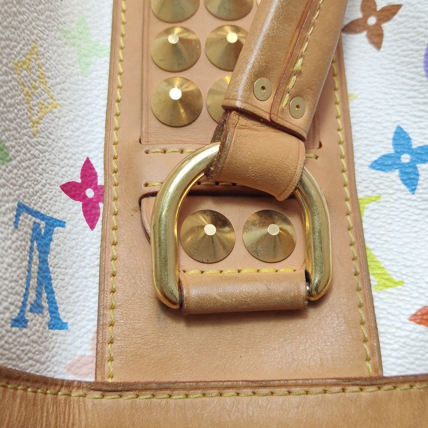 Preloved GLM-Courtney White Multicolor Studded Handbag Crossbody Bag 250520781201063