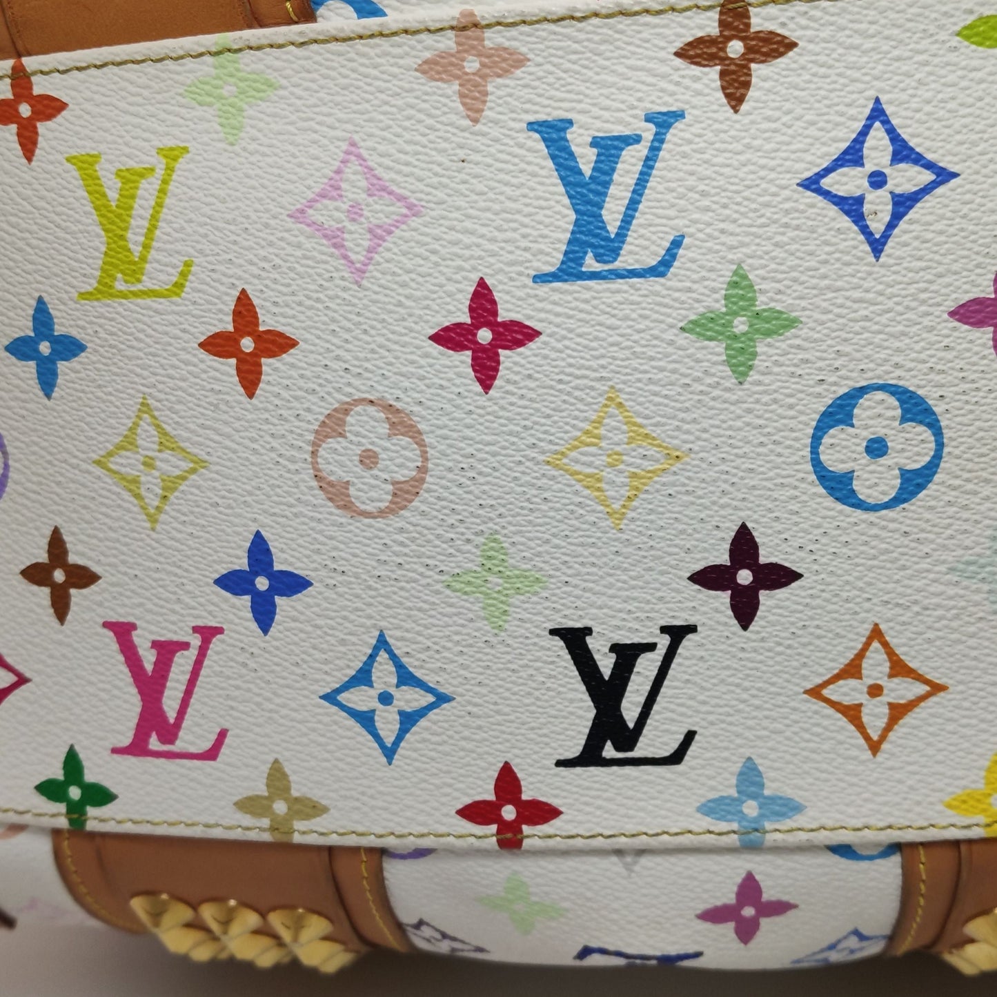 Preloved GLM-Courtney White Multicolor Studded Handbag Crossbody Bag 250520781201063
