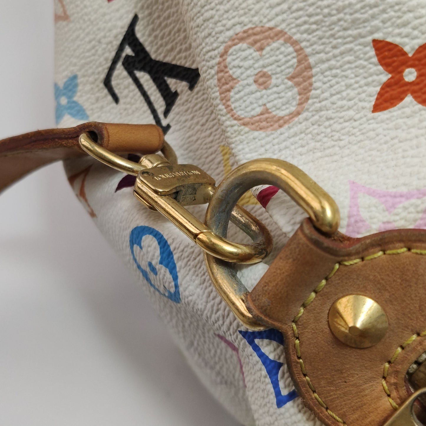 Preloved GLM-Courtney White Multicolor Studded Handbag Crossbody Bag 250520781201063