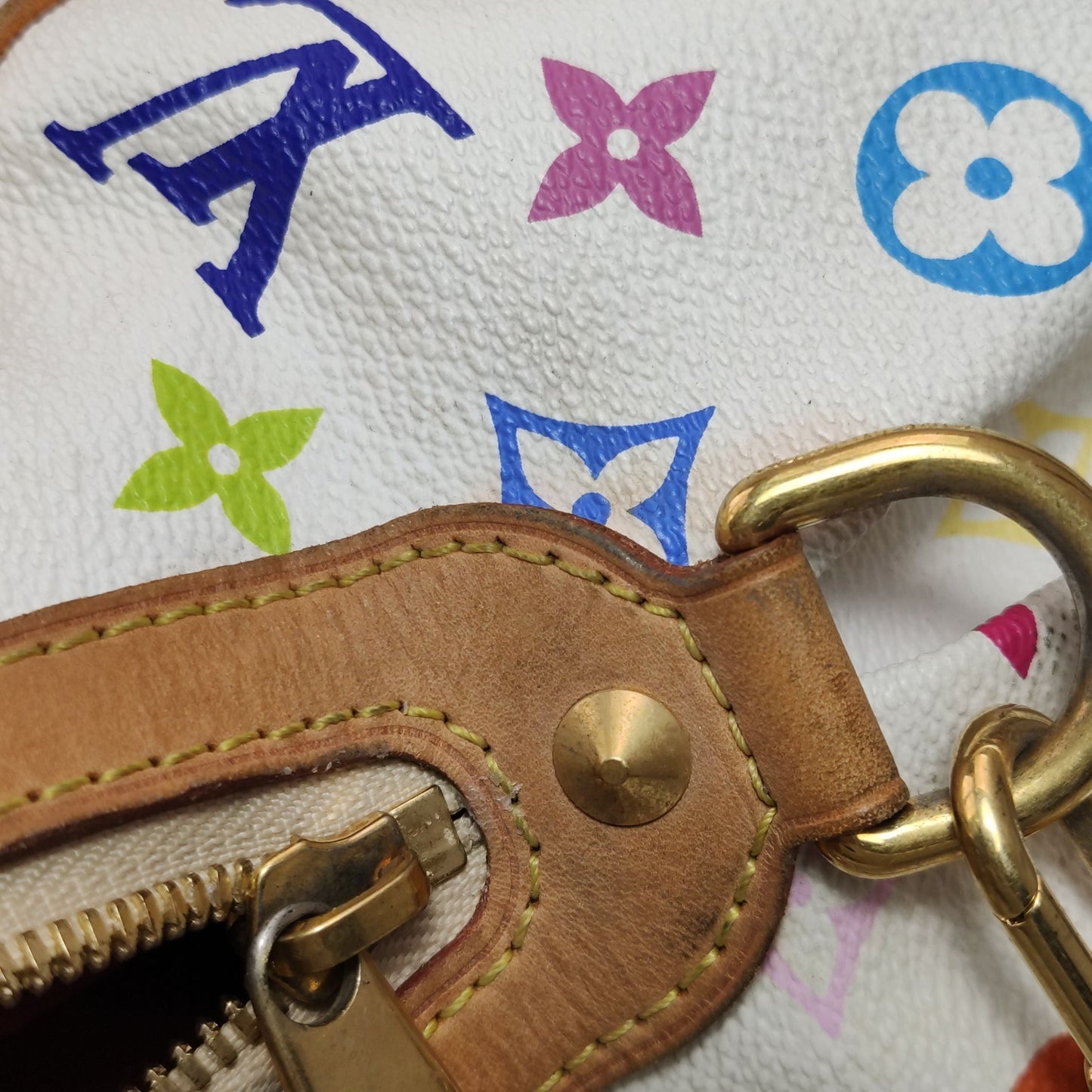 Preloved GLM-Courtney White Multicolor Studded Handbag Crossbody Bag 250520781201063