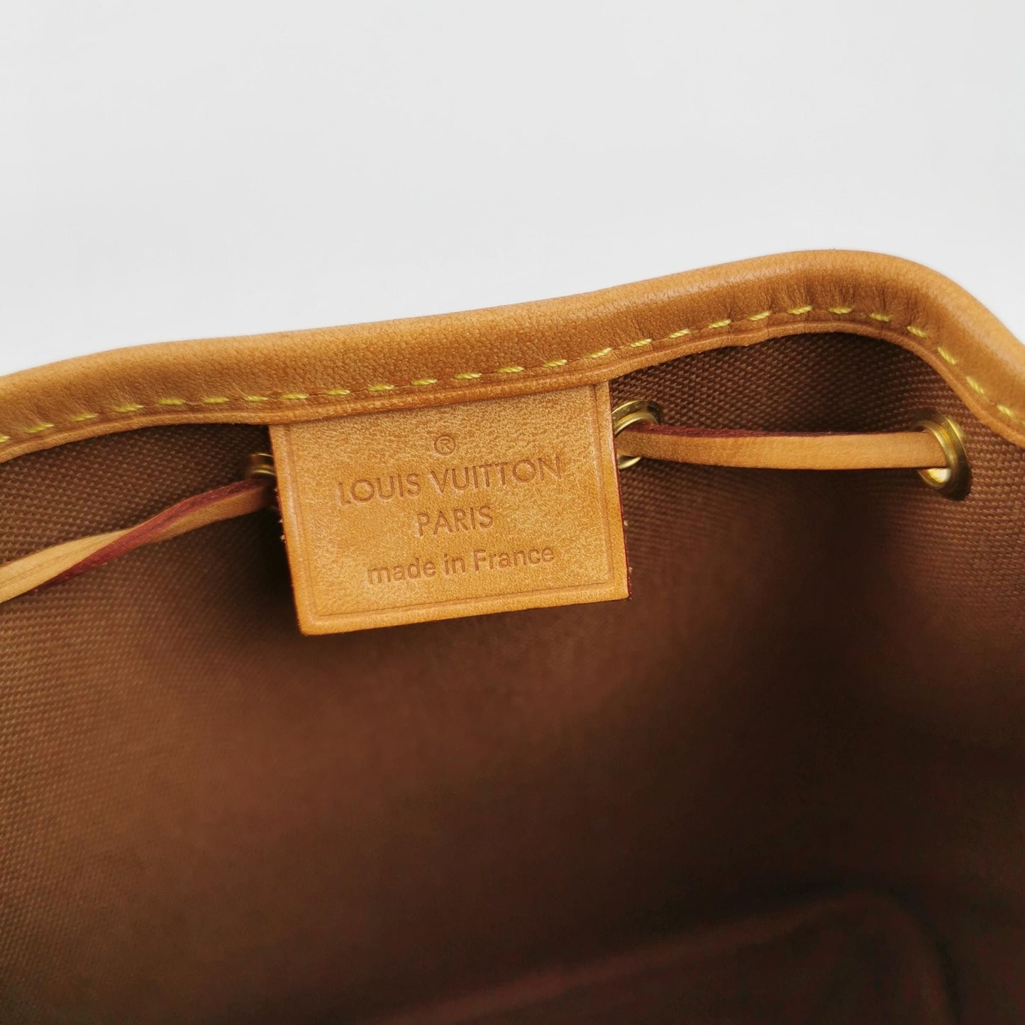 Preloved GLM-NOE Nano Monogram Drawstring Crossbody Bag with Chip 250518781197792