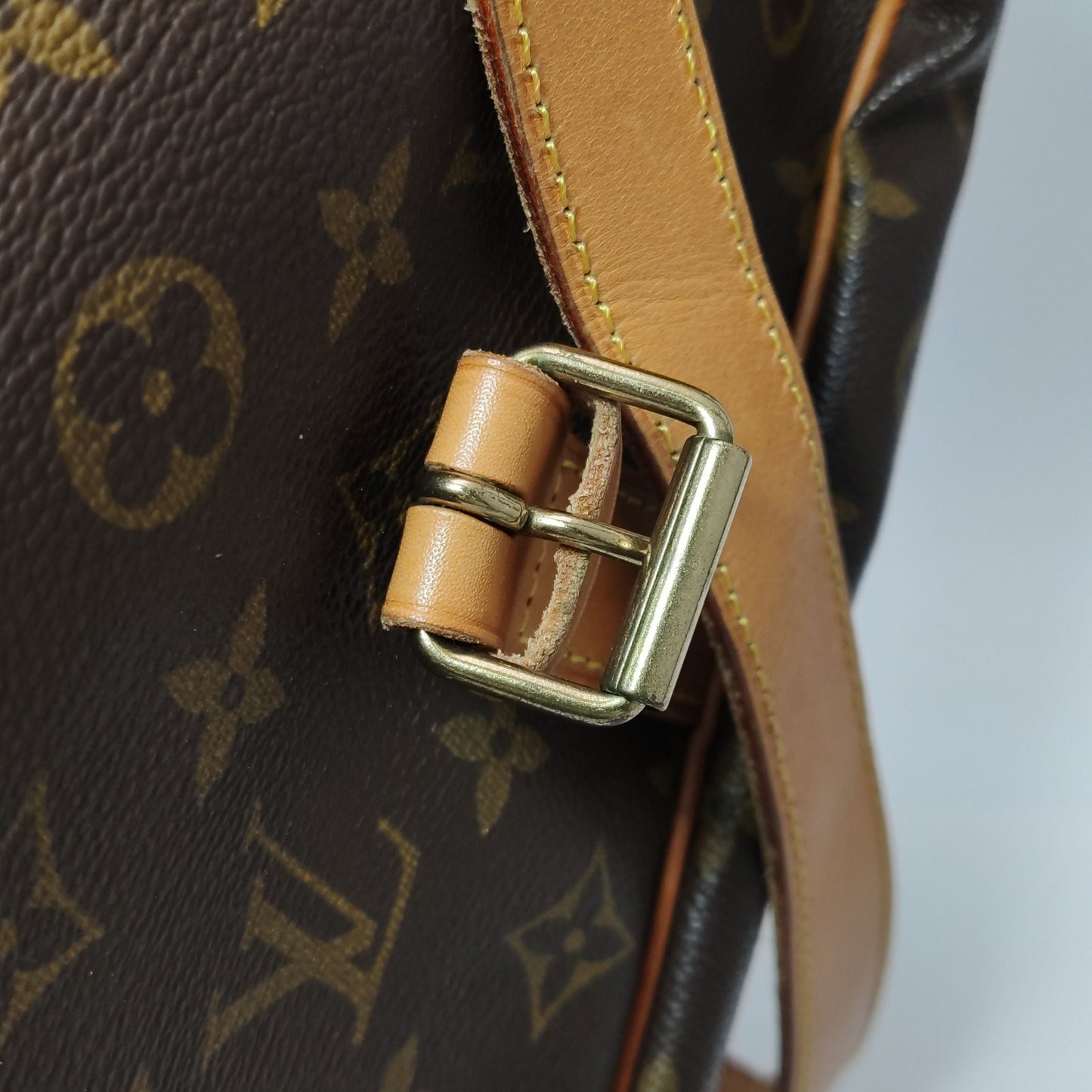 Preloved GLM-Saumur Twins Medium Vegetable Tanned Leather Monogram Print Belt Buckle  Crossbody Bag 250513781190160