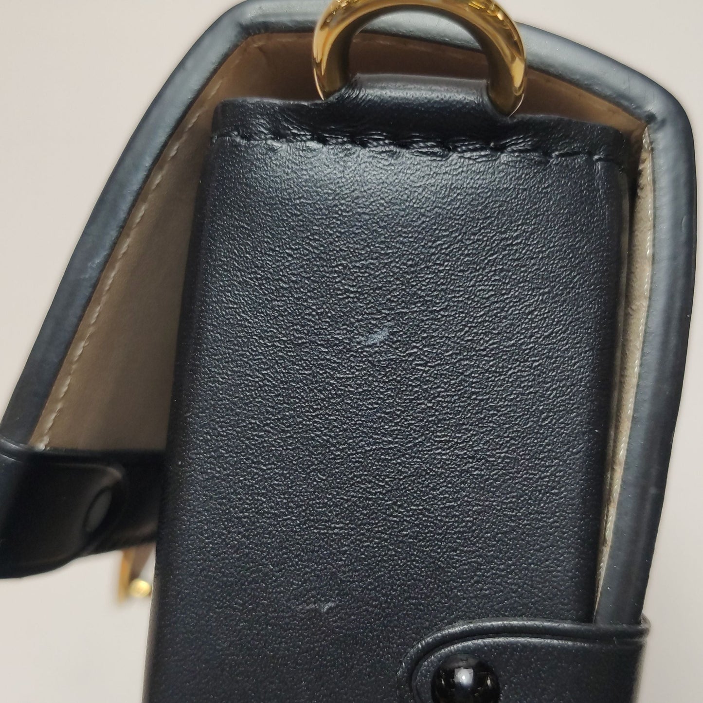 Preloved GLM-Trunk Vertical Leather Crossbody Bag 250512781188892