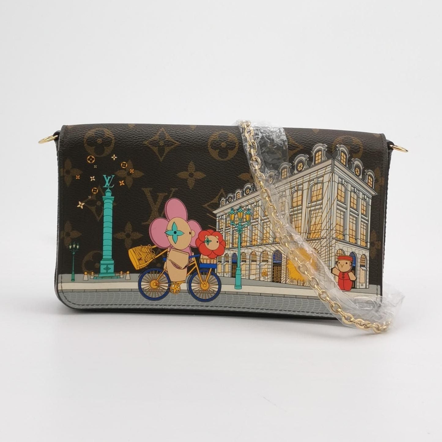 Preloved GLM-Pochette FÃ©licie Trio Small Monogram Print Snap Closure Mother and Daughter Crossbody Bag with Chip 250511781188398
