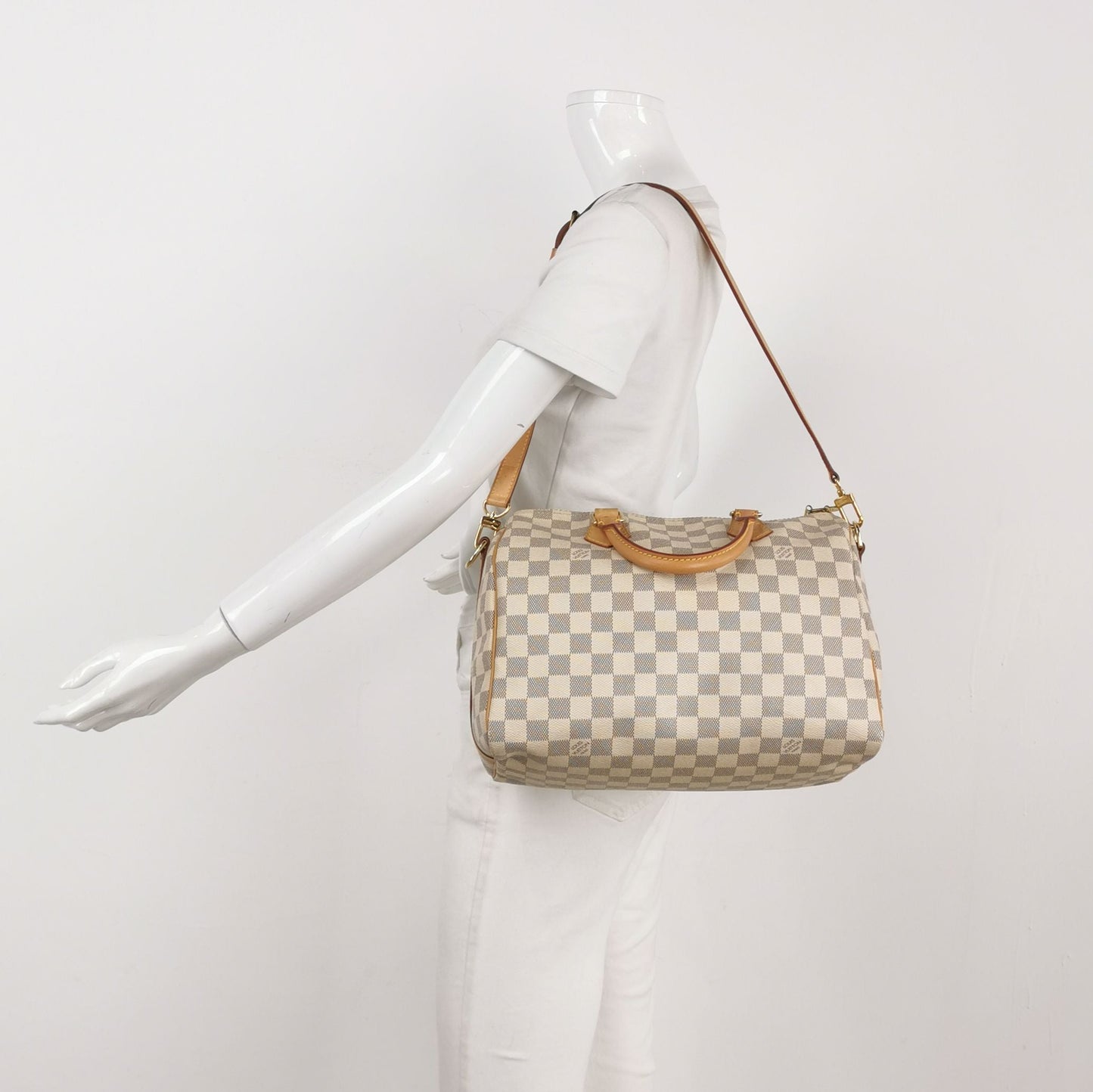 Preloved GLM-Speedy 30 Damier Canvas Boston Bag Shoulder Bag Crossbody Bag 250427781167485