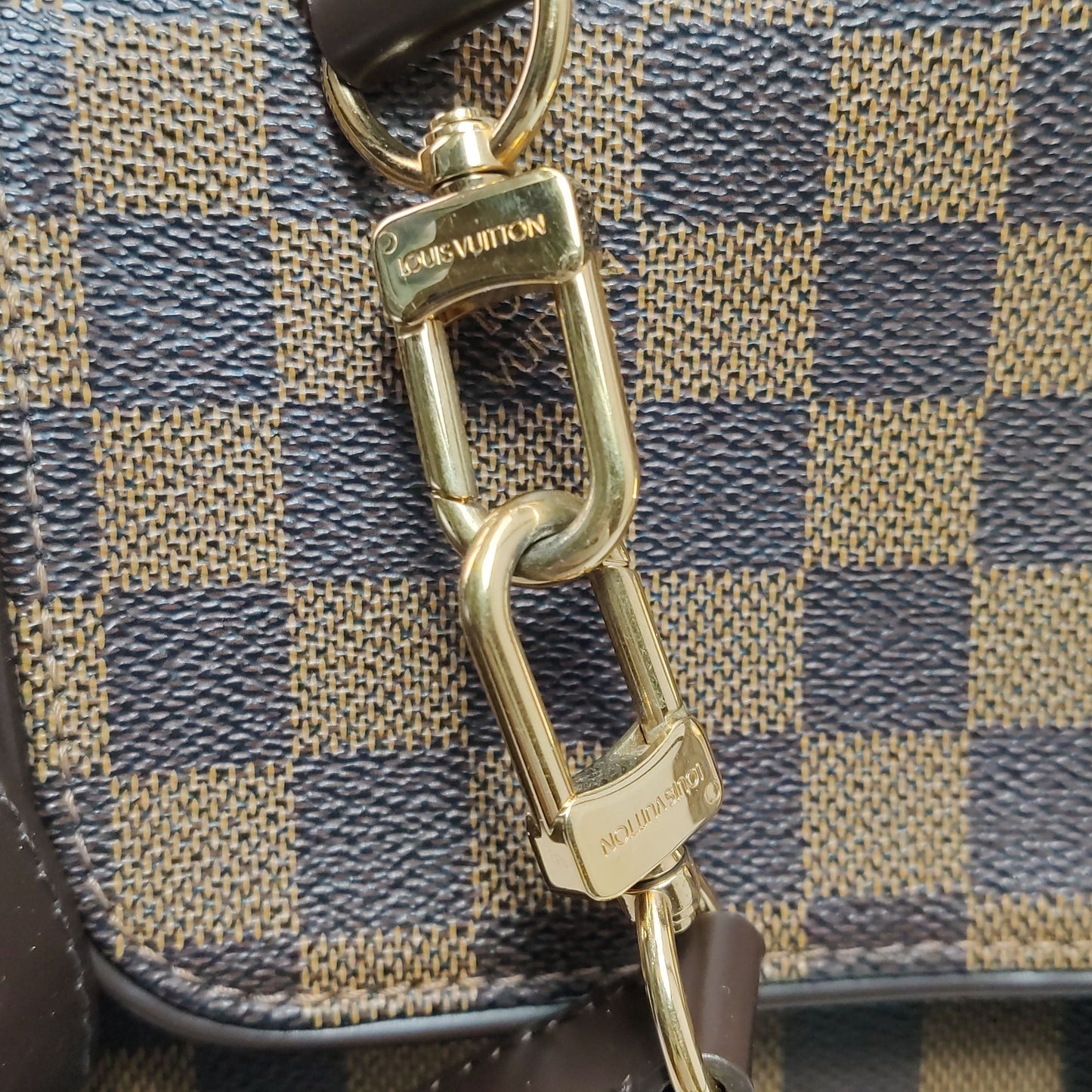 Preloved GLM-Bergamo Checkered Square Twist Lock Shoulder Bag Crossbody Bag 250424781163744