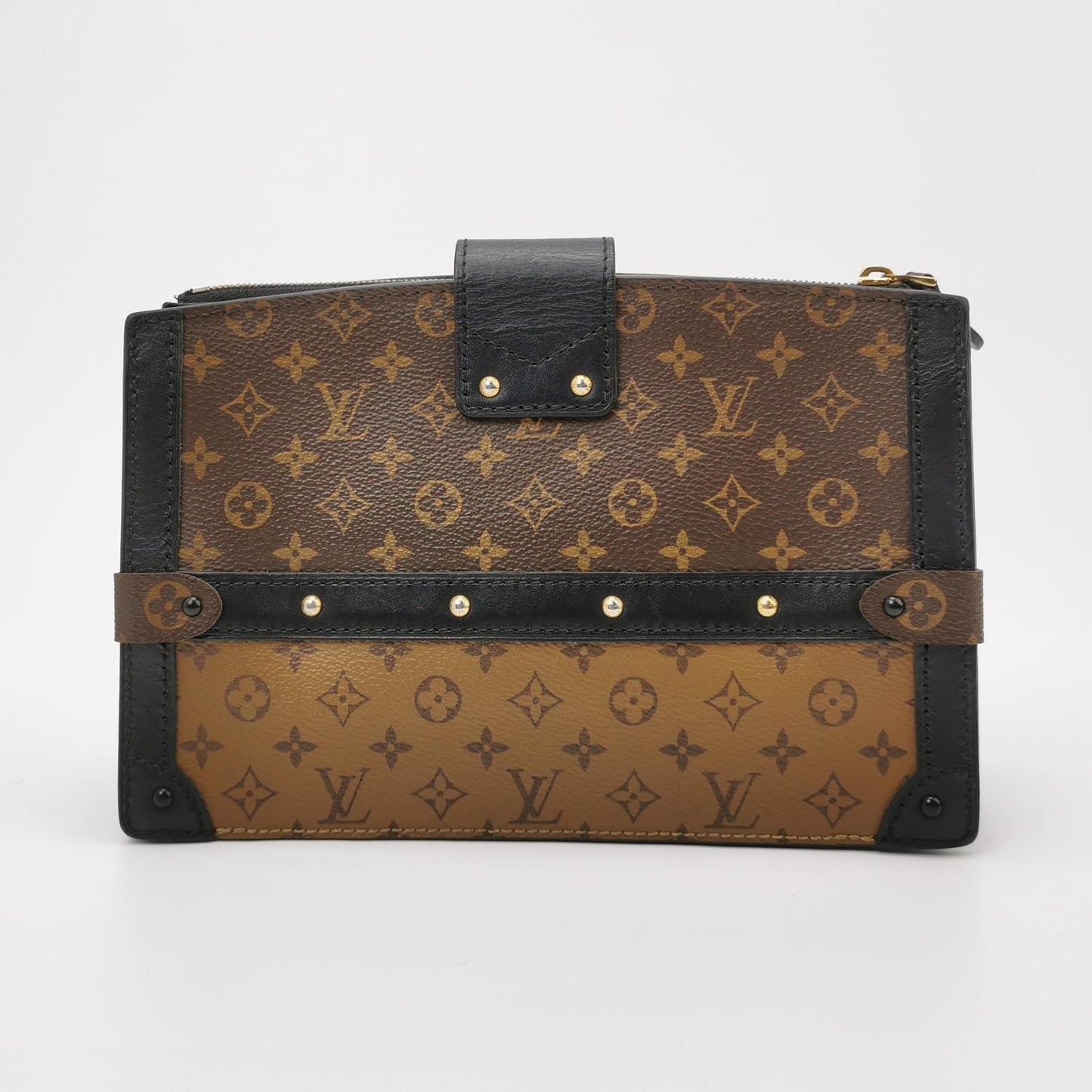 Preloved GLM-Trunk Clutch Soft Monogram Print S-lock Crossbody Bag with Chip 250421781159218