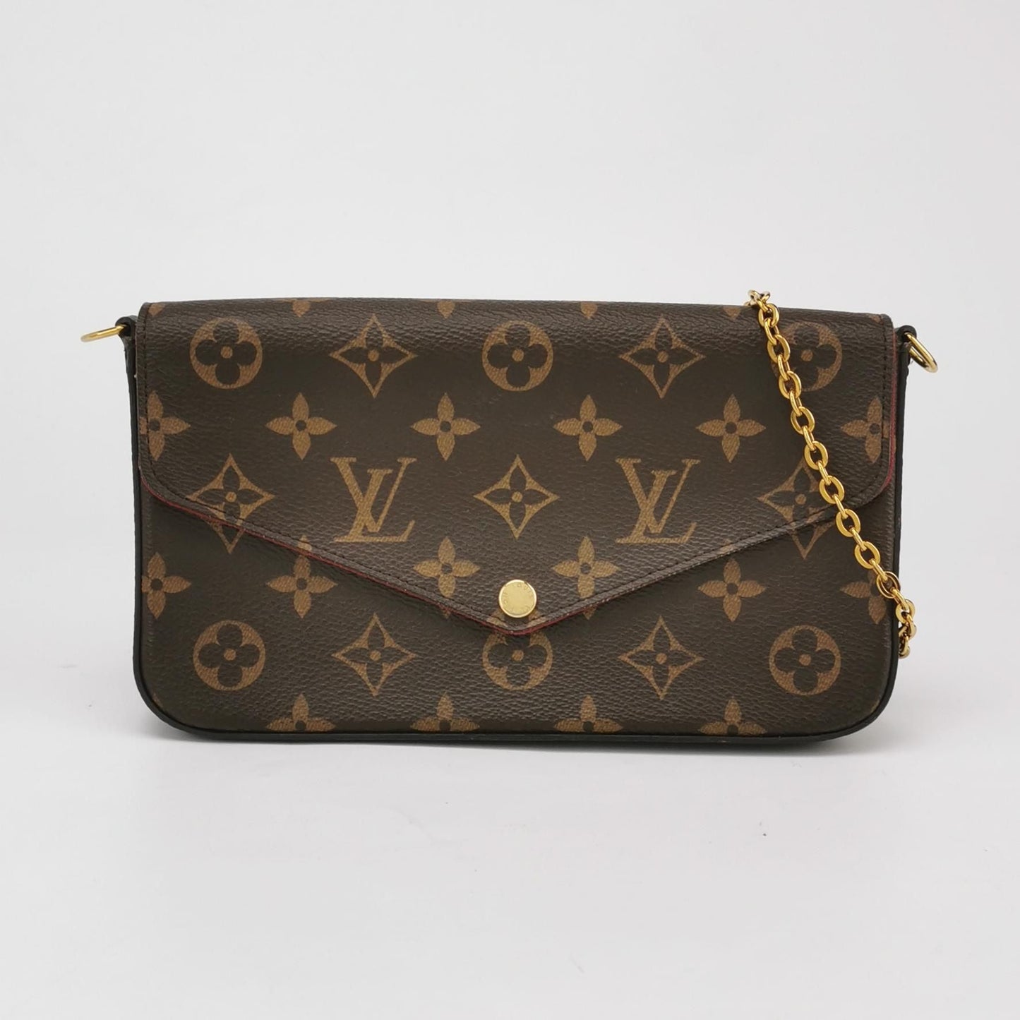 Preloved GLM-Pochette FÃƒÂ©licie Trio Small Monogram Print Snap Crossbody Bag 047851001299