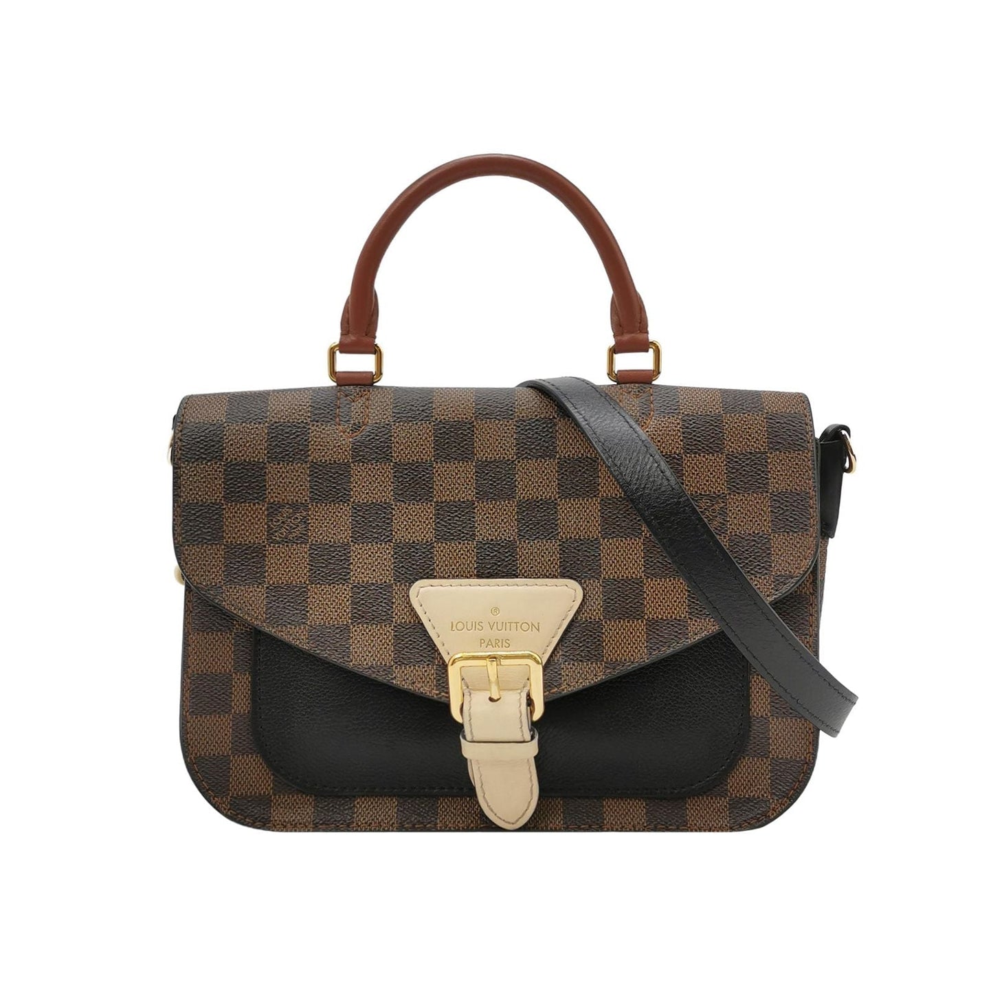 Preloved GLM-Beaumarchais Checkered Buckle Crossbody Bag 250405781135312