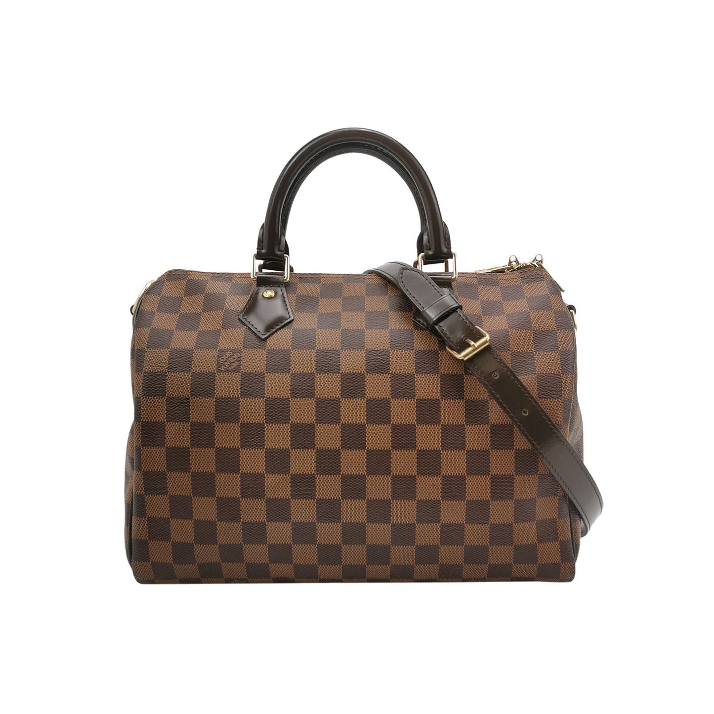 Preloved GLM-Speedy 30 Damier Ebene Boston Crossbody Bag 250331781128588