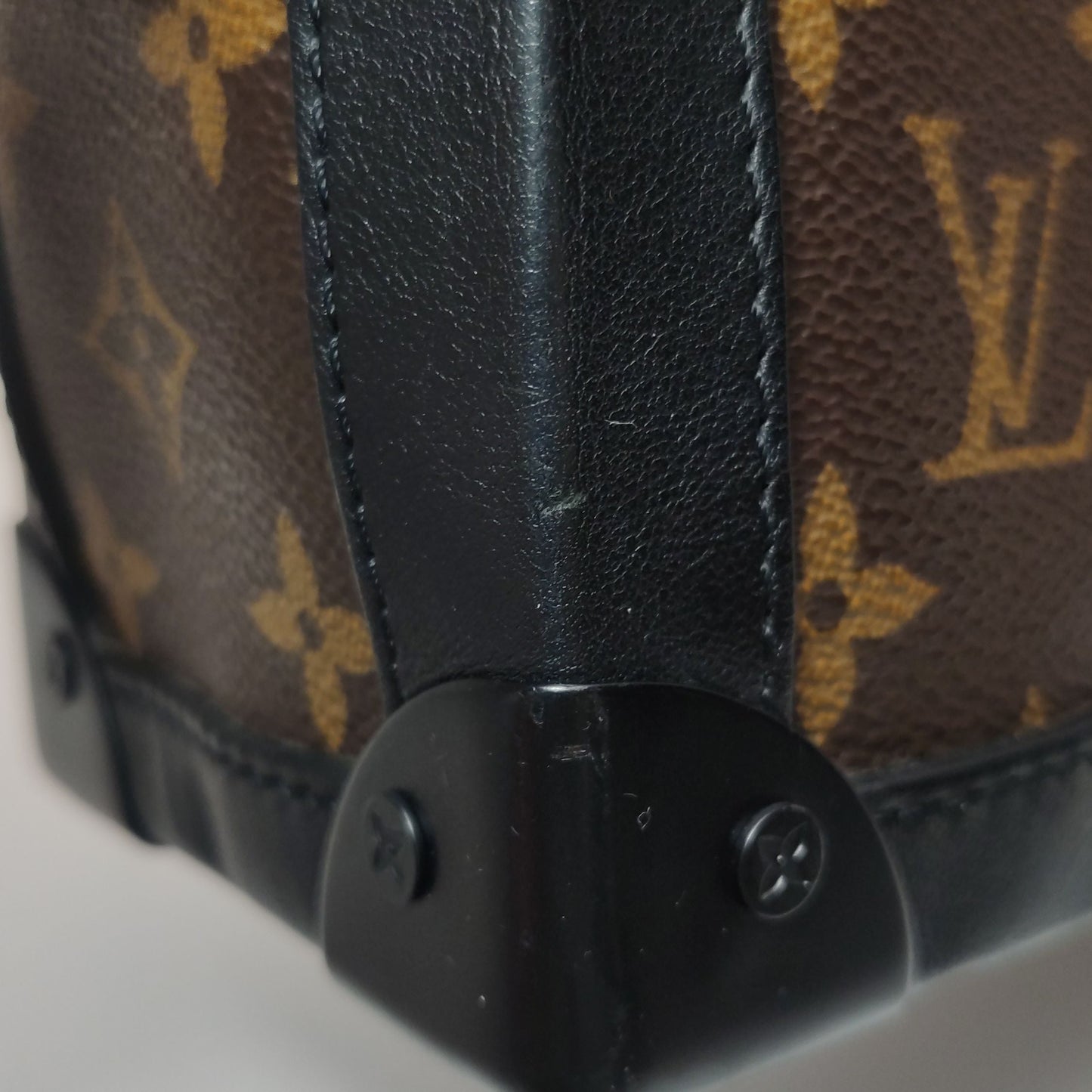 Preloved GLM-Soft Trunk Monogram Print Studded Crossbody Bag 250405781135316