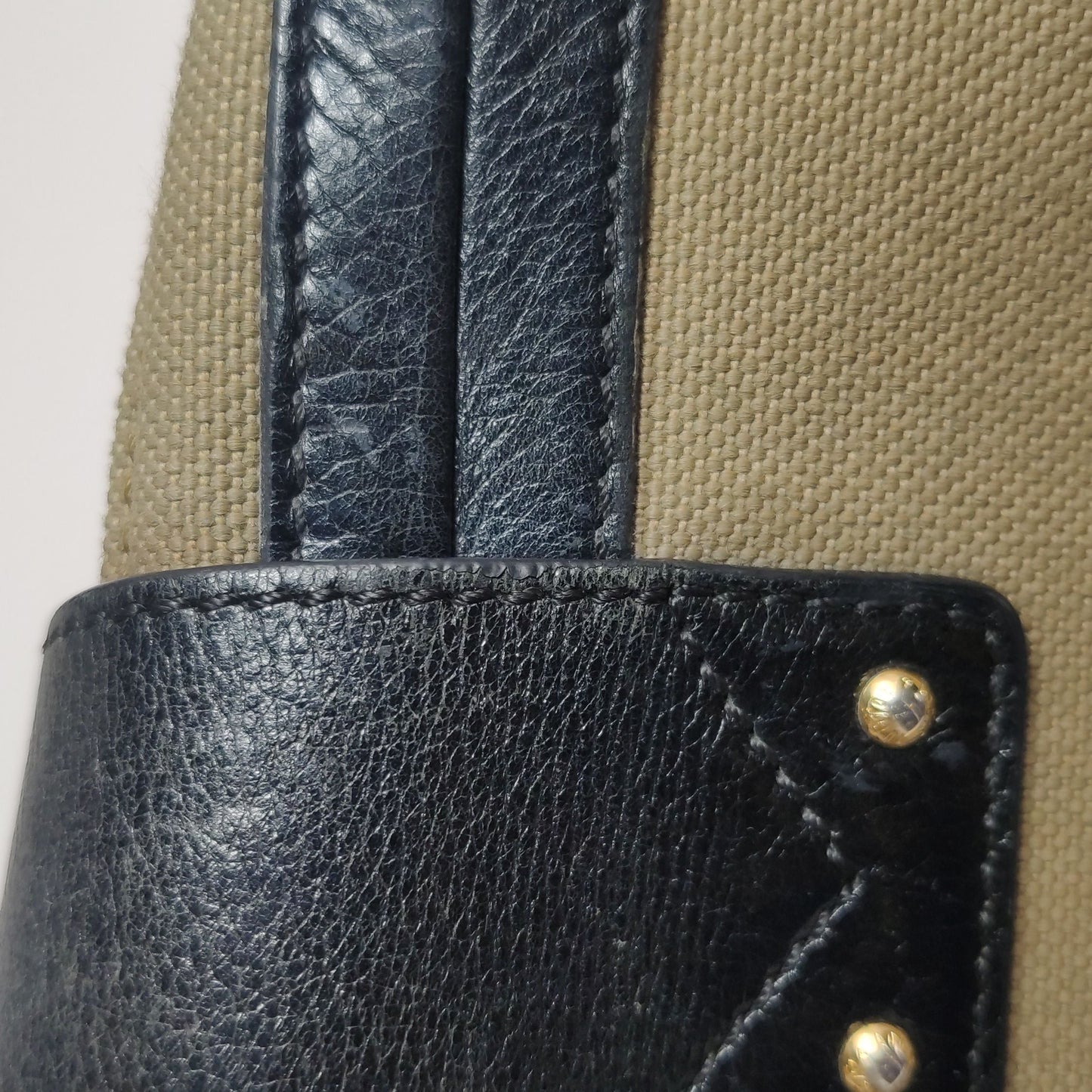 Preloved GLM-Petite Malle Small Box Calfskin Canvas S-lock Crossbody Bag 250329781126109