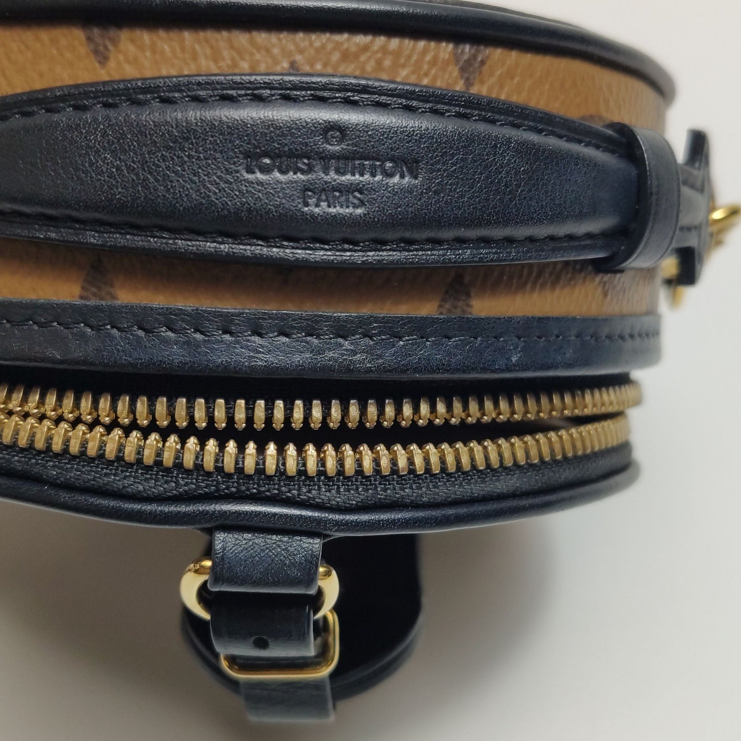 Preloved GLM-Boite Chapeau Mini Calfskin Reverse Monogram Crossbody Bag with Chip 250328781123965