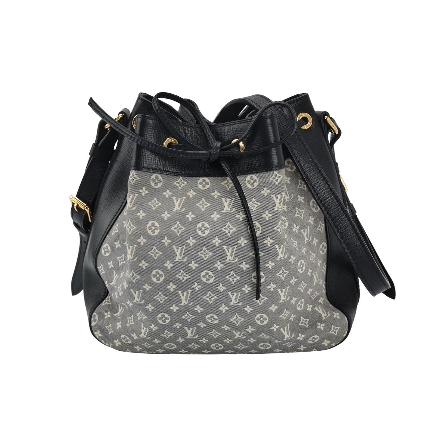 Preloved GLM-Noe Idylle Leather and Canvas Bucket Bag 250317781109467