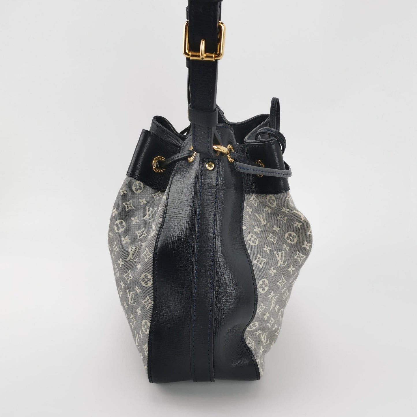 Preloved GLM-Noe Idylle Leather and Canvas Bucket Bag 250317781109467