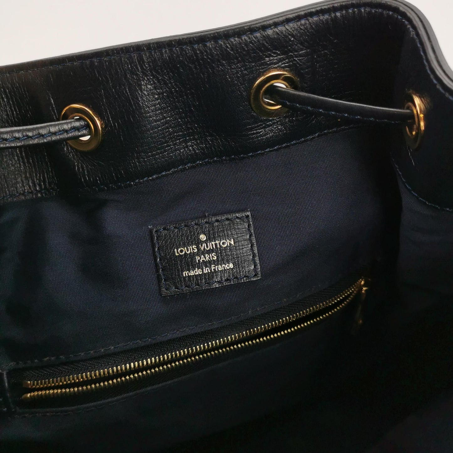 Preloved GLM-Noe Idylle Leather and Canvas Bucket Bag 250317781109467
