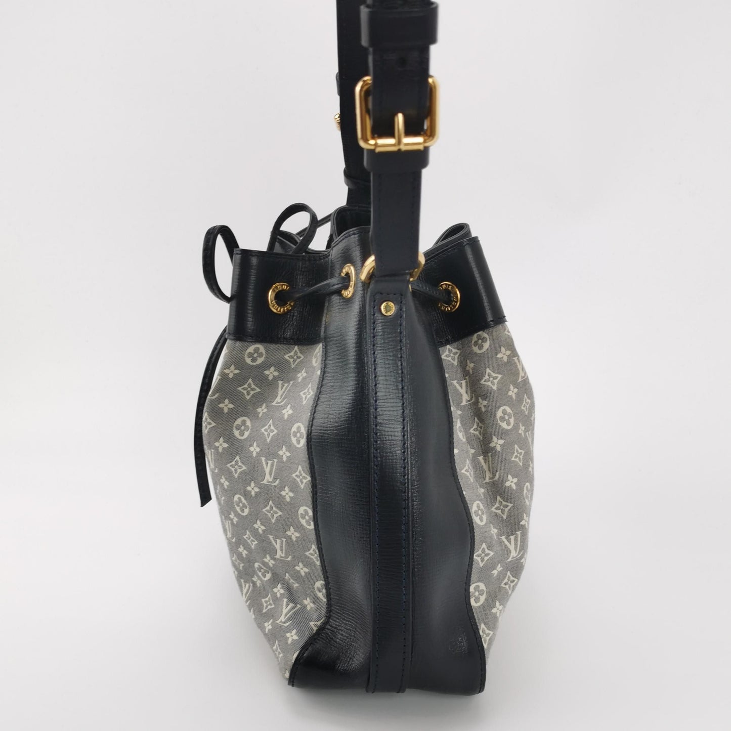 Preloved GLM-Noe Idylle Leather and Canvas Bucket Bag 250317781109467