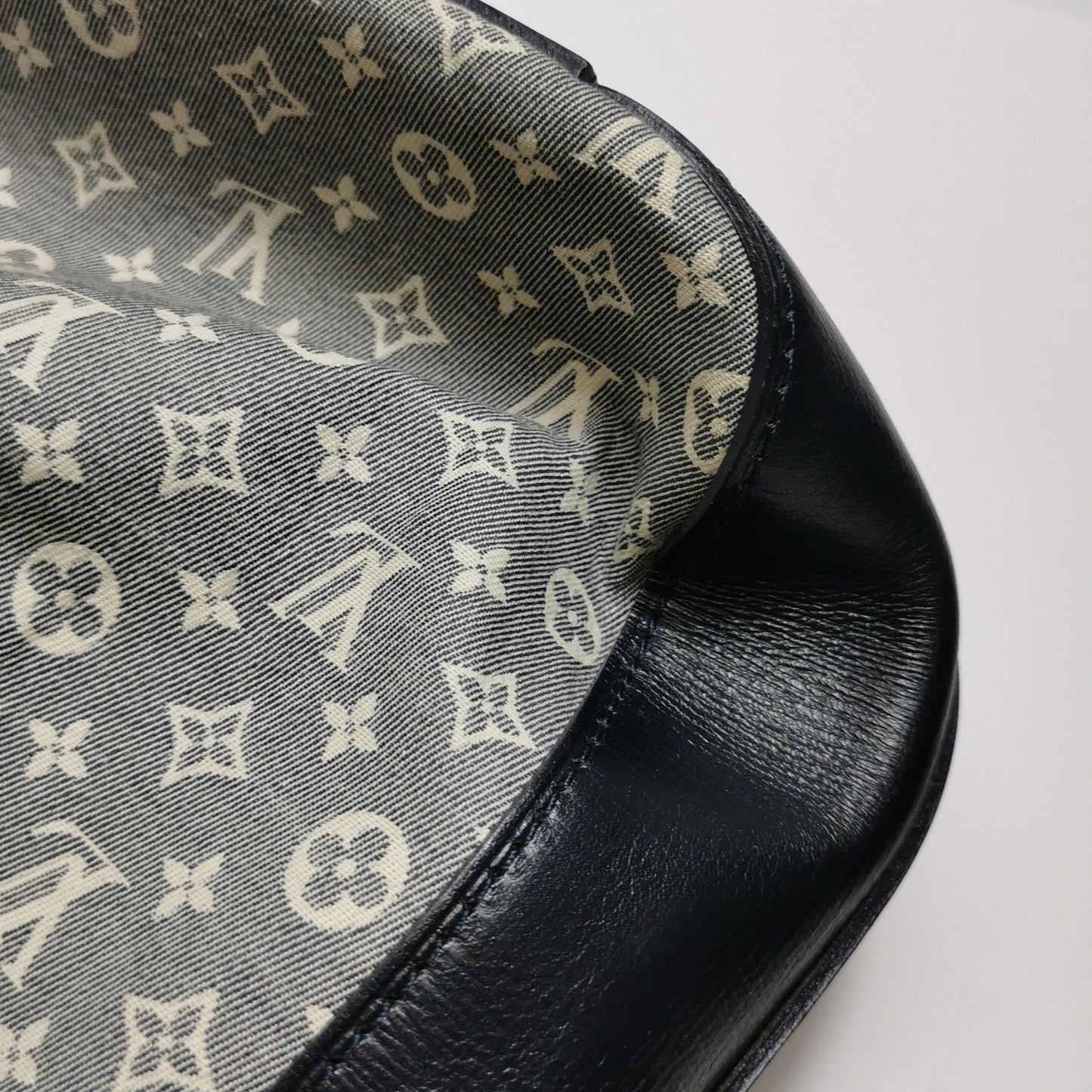 Preloved GLM-Noe Idylle Leather and Canvas Bucket Bag 250317781109467