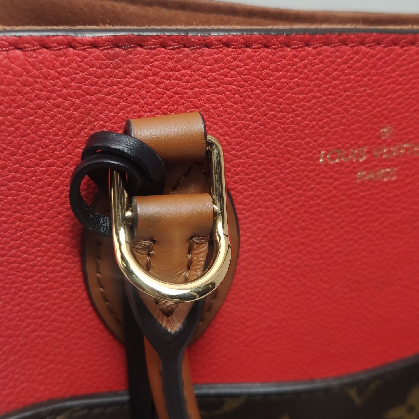 Preloved GLM-Fold Tote Leather Monogram Crossbody Bag 250303781088986