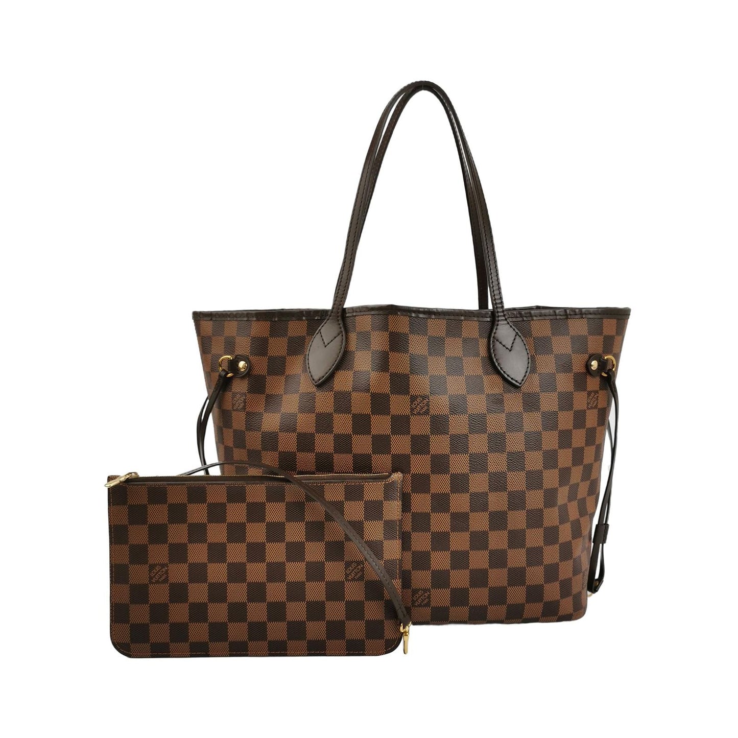 Preloved GLM-Neverfull Medium Damier Ebene Tote Bag with Chip 250530781215407