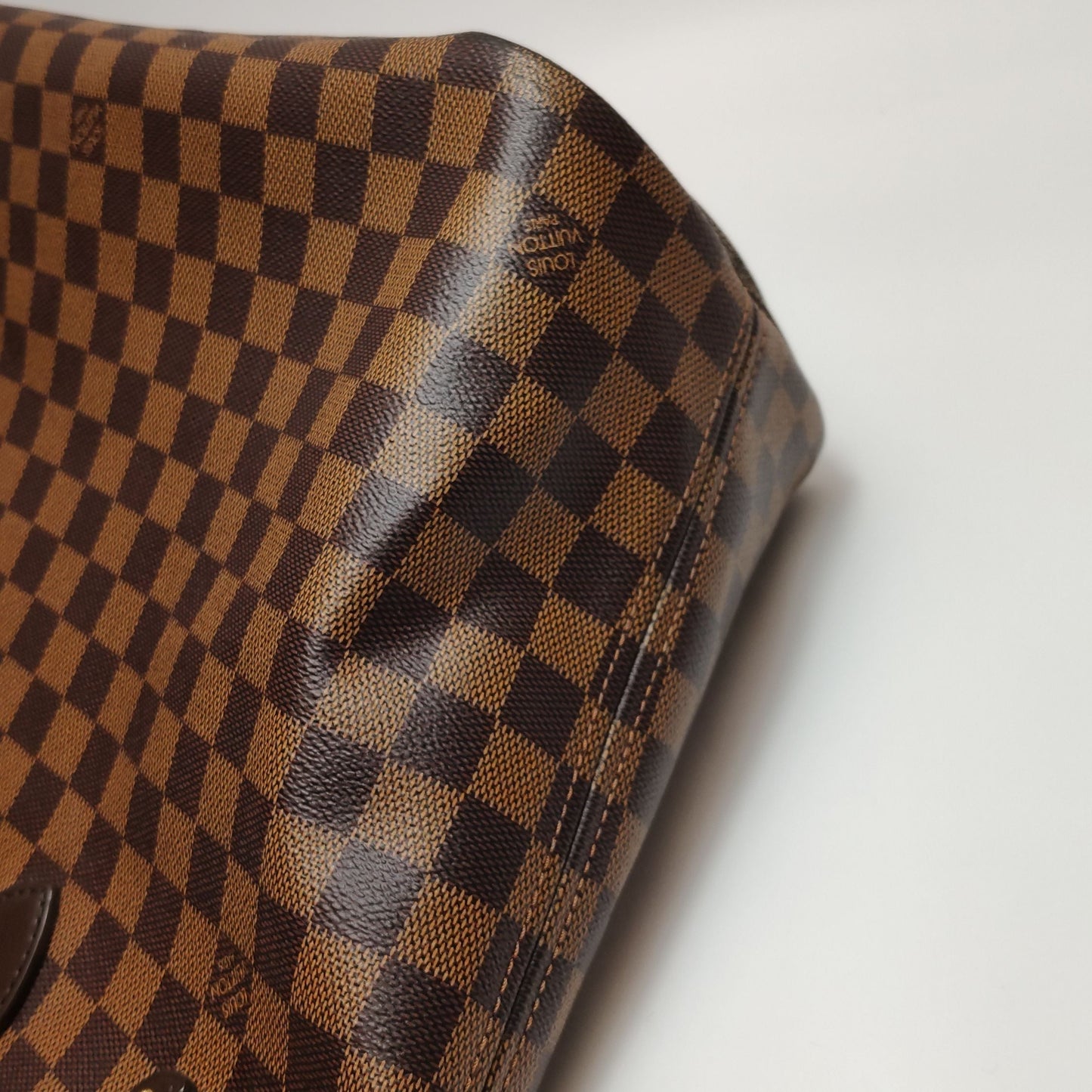 Preloved GLM-Neverfull Medium Damier Ebene Tote Bag with Chip 250530781215407