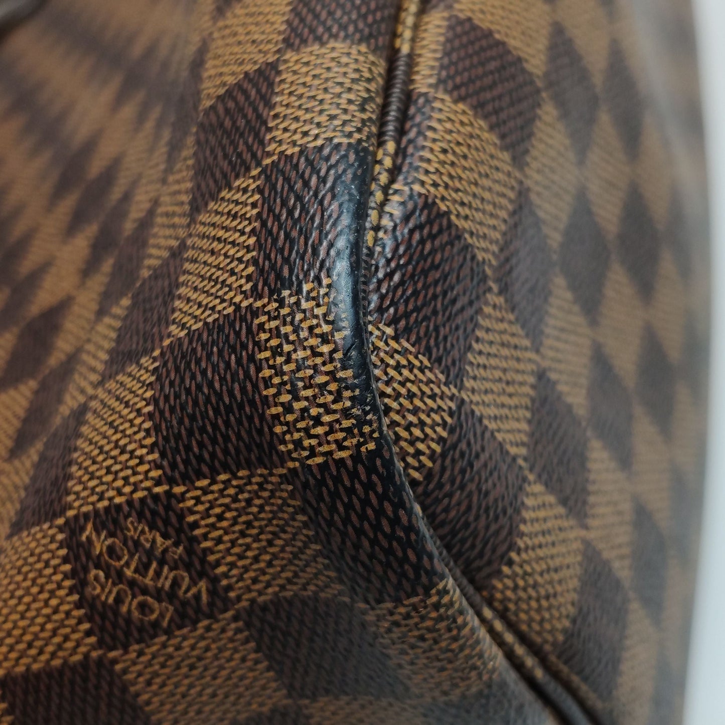 Preloved GLM-Neverfull Medium Damier Ebene Tote Bag with Chip 250530781215407