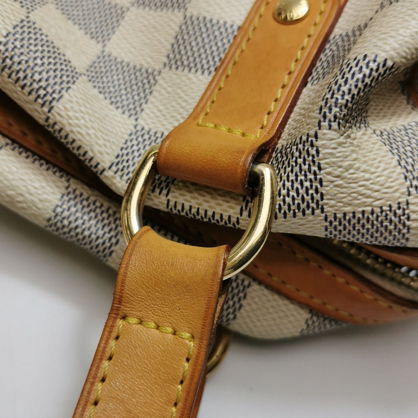 Preloved GLM-Stresa Checkered Leather Shoulder Bag 250527781210280