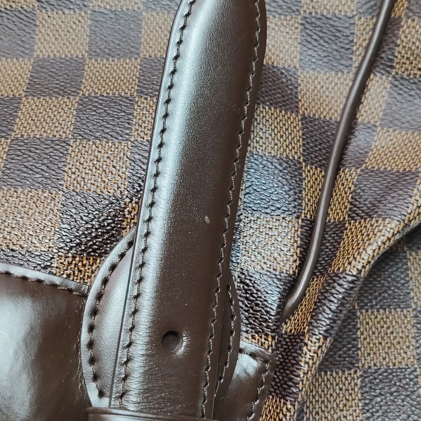 Preloved GLM-Verona Medium Checkered Logo Embellished Tote Shoulder Bag 250529781213460
