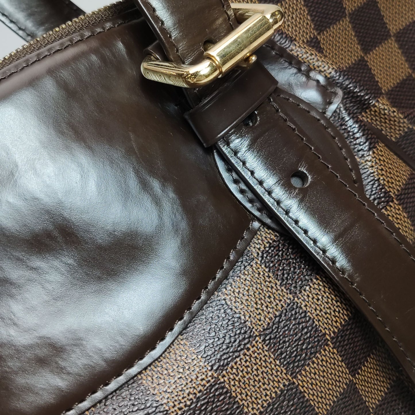 Preloved GLM-Verona Medium Checkered Logo Embellished Tote Shoulder Bag 250529781213460