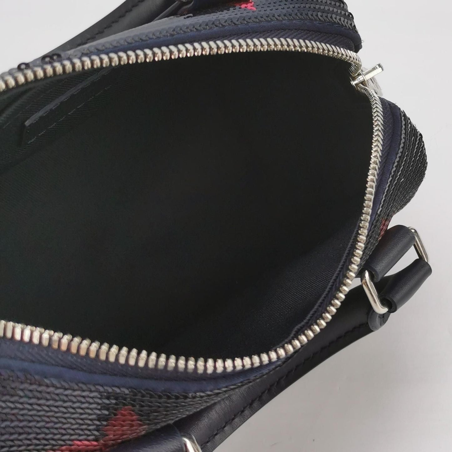 Preloved GLM-Speedy 18 Leather Sequins Logo Crossbody Bag Microchip 250528781211497