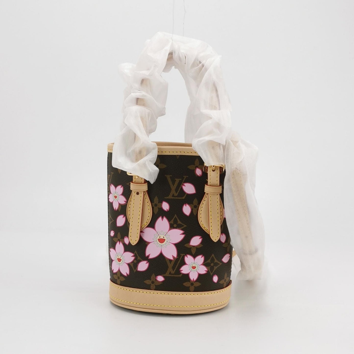 Preloved GLM-x TM Collaboration Bucket Nano Bag with Cherry Blossom Print and Chip 250524781205814