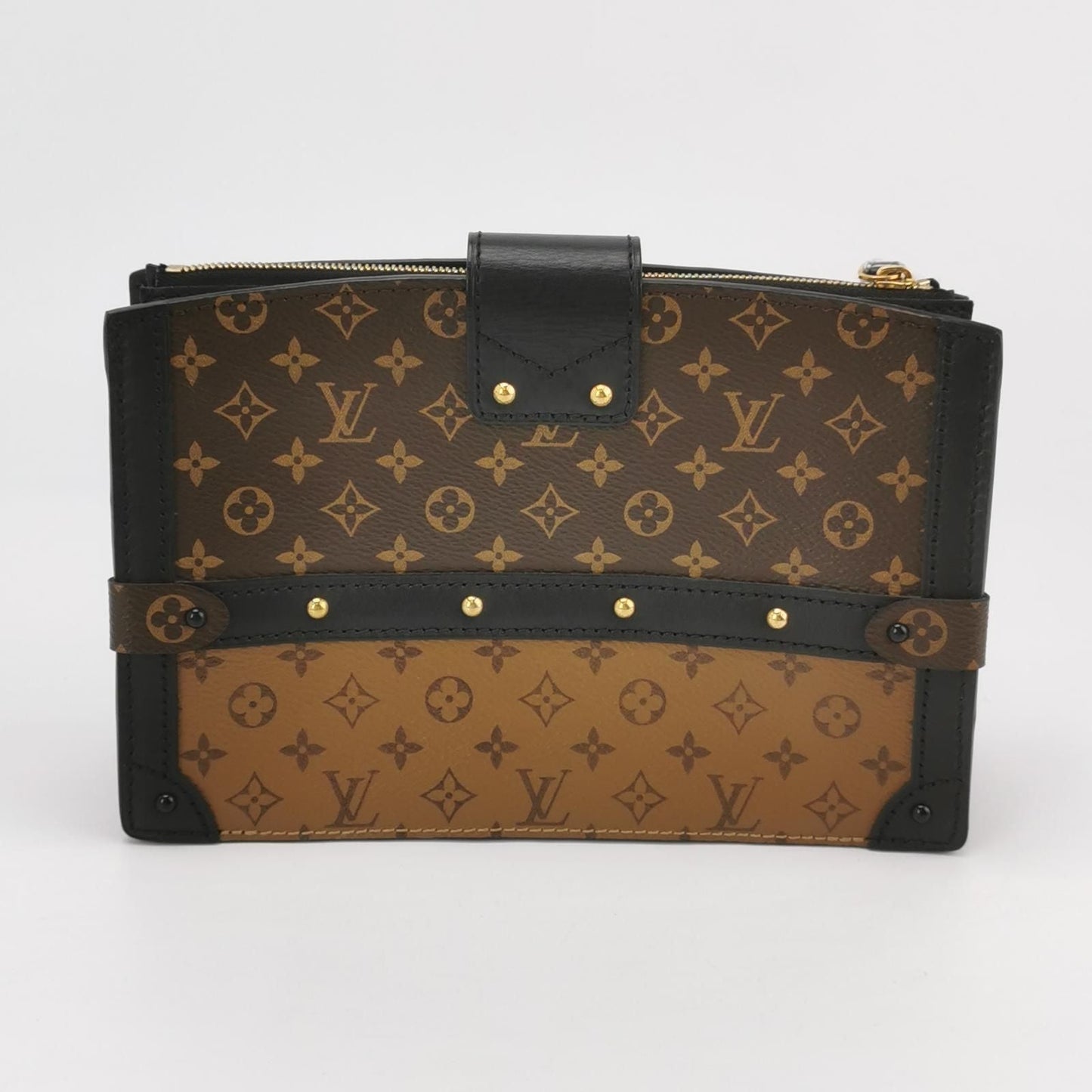 Preloved GLM-Trunk Clutch Soft Calfskin Monogram Print S-lock Crossbody Bag Microchip 250521781201763