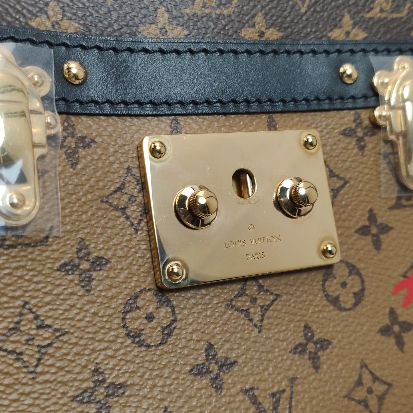 Preloved GLM-Trunk Clutch Soft Calfskin Monogram Print S-lock Crossbody Bag Microchip 250521781201763