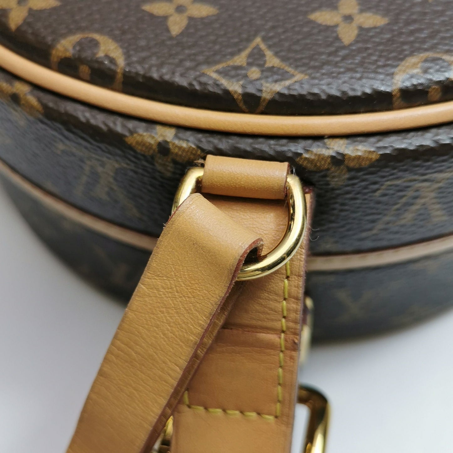 Preloved GLM-Boite Chapeau Small Monogram Print Round Bag Crossbody Bag with Chip 250516781194929