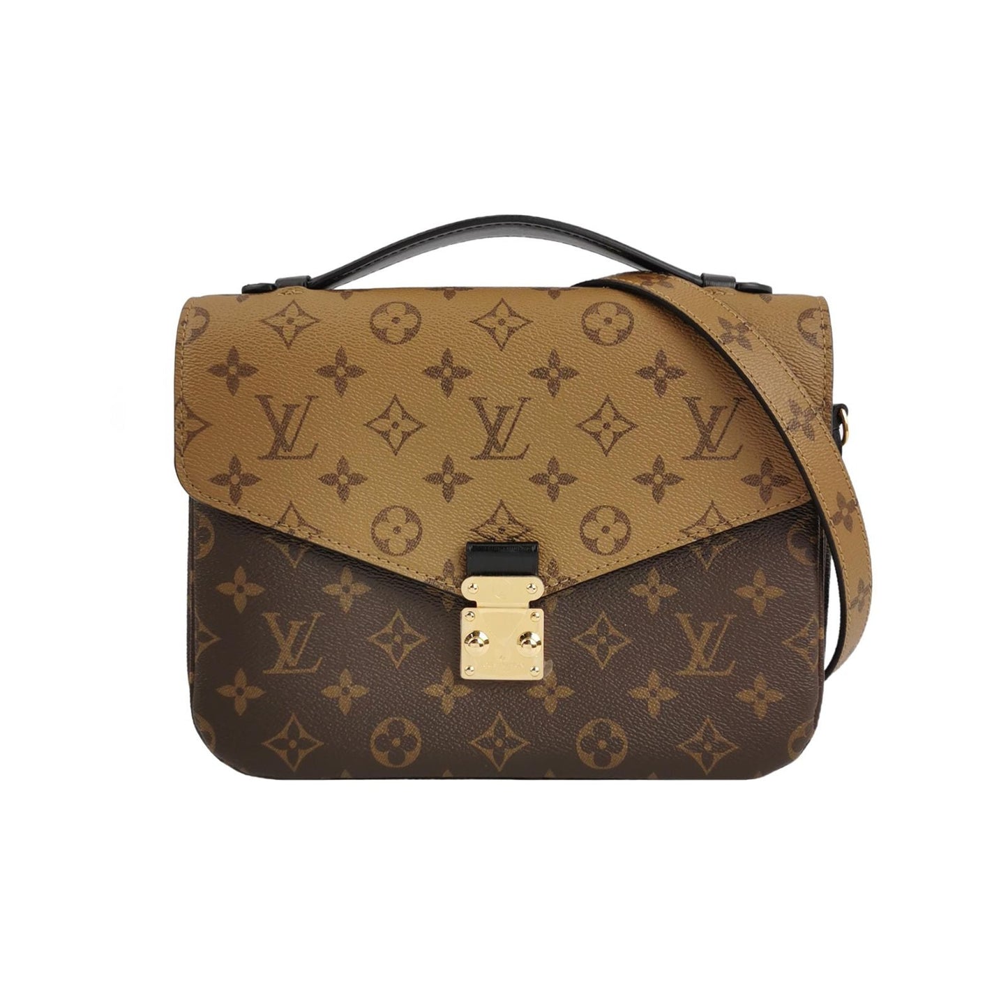 Preloved GLM-Pochette Metis Medium Reverse Monogram Canvas S-lock Messenger Crossbody Bag with Chip 250517781195650