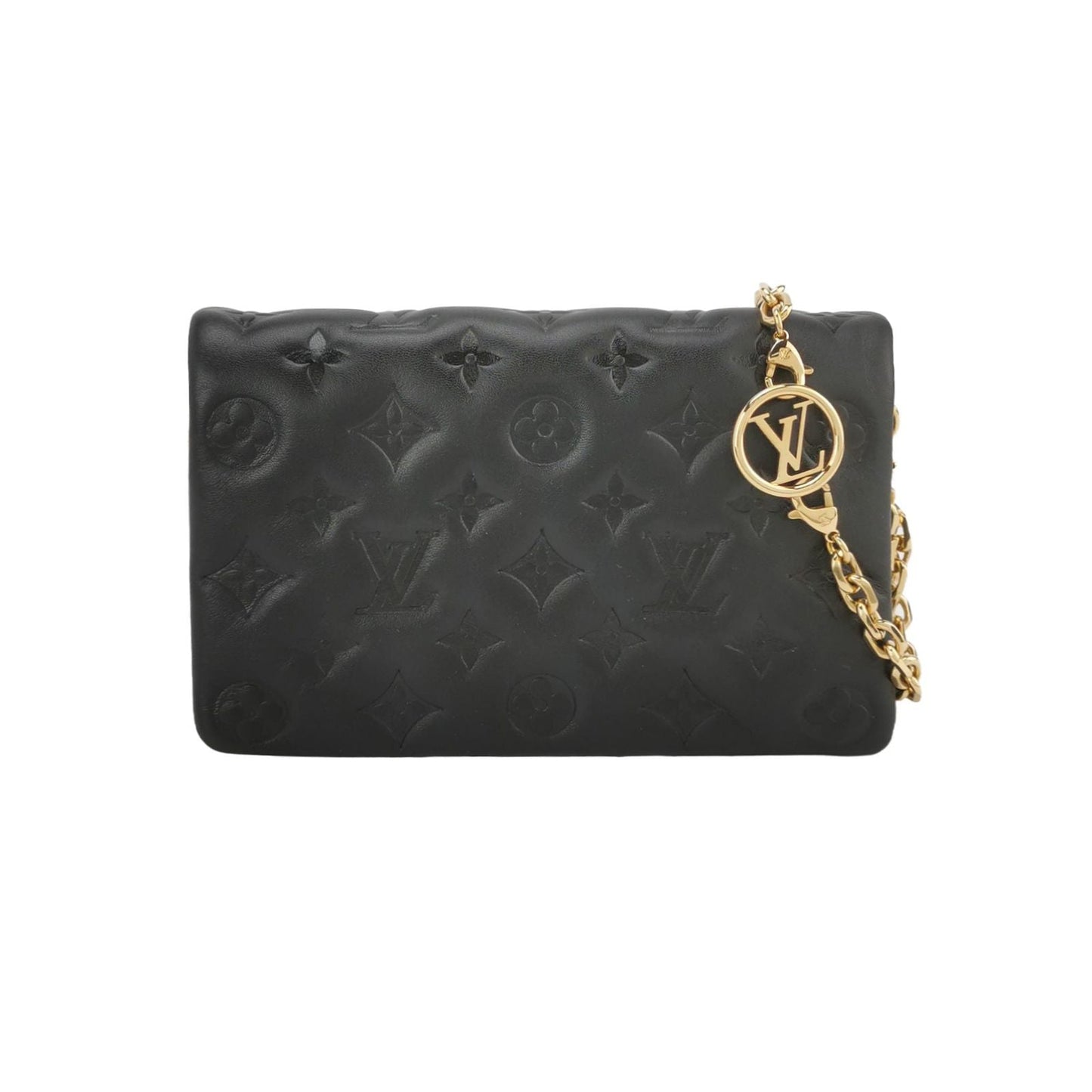 Preloved GLM-Coussin Lambskin Monogram Embossed Logo Chain Crossbody Bag Microchip Version 250515781193768
