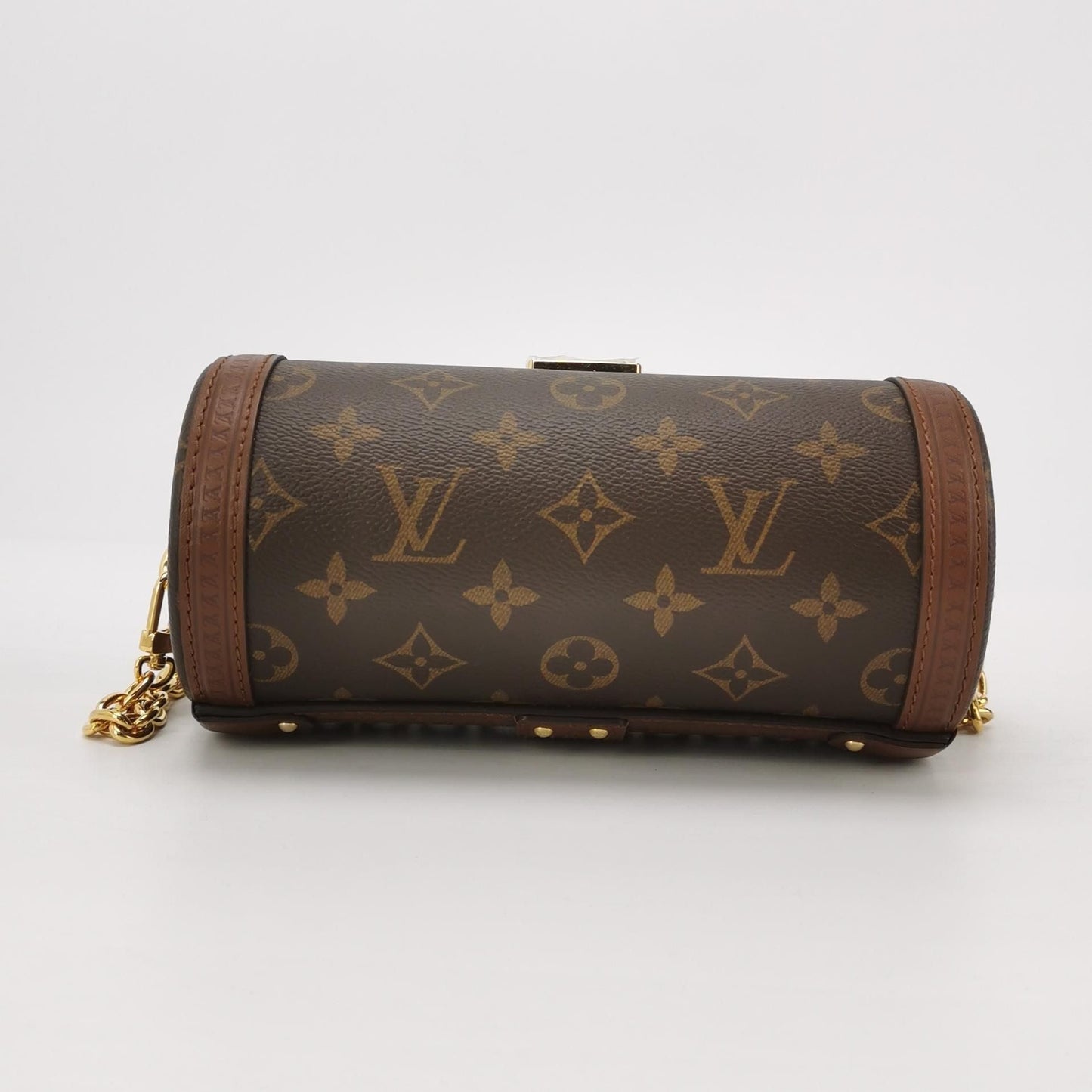 Preloved GLM-Papillon Trunk Monogram S-lock Round Bag with Chip 250508781183711