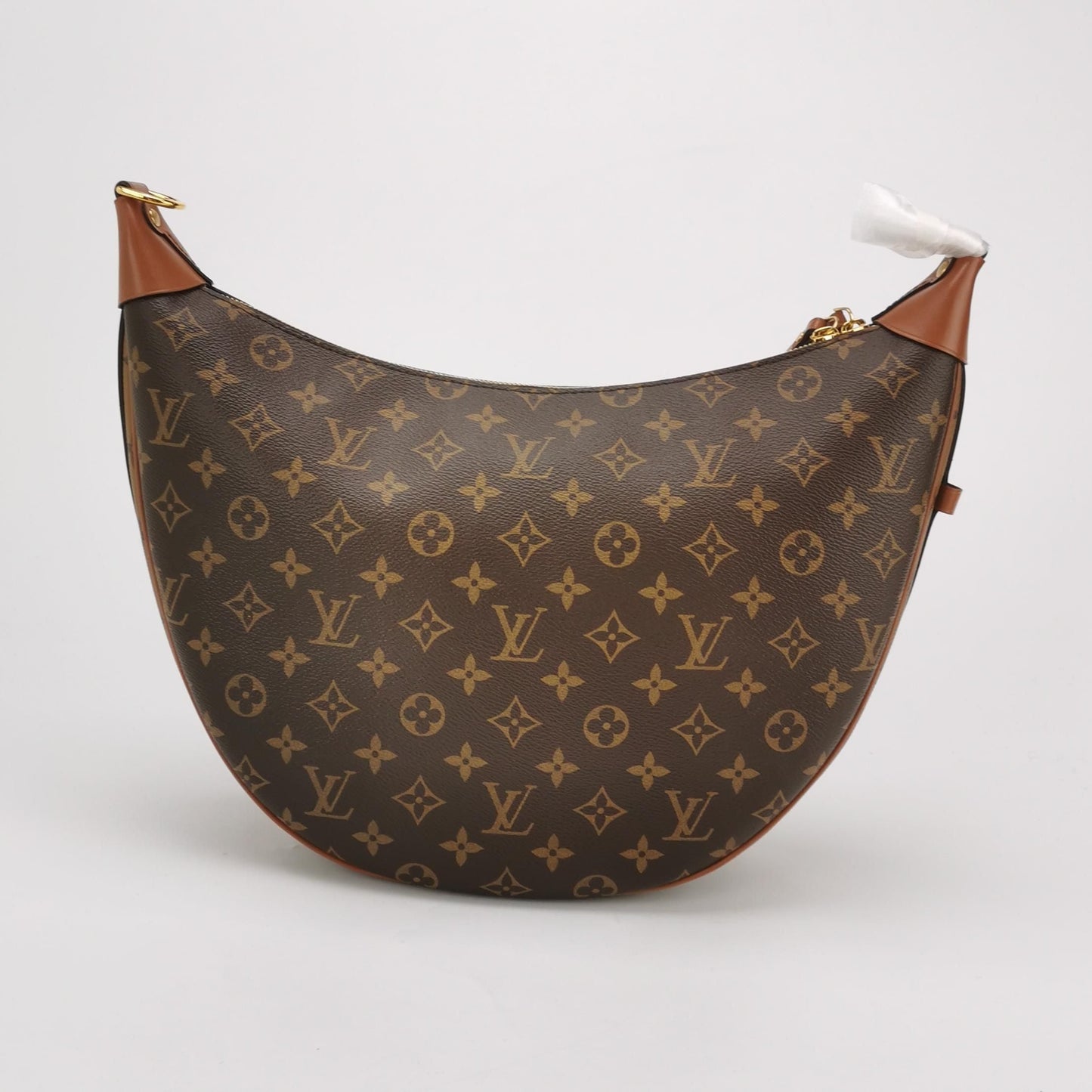 Preloved GLM-Loop Hobo Leather Monogram Print Crossbody Bag with Chip 250416781151343