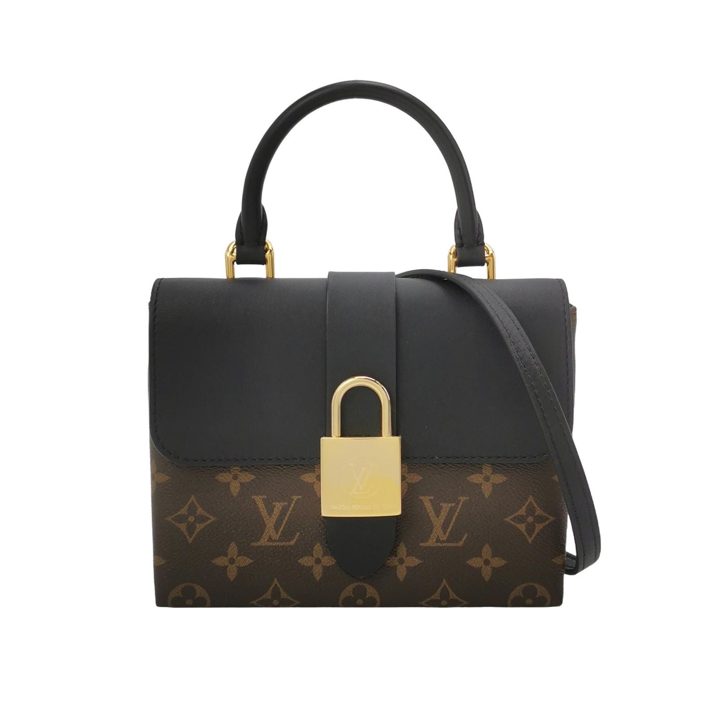 Preloved GLM-LockyBB Leather Monogram Lock Top Crossbody Bag 250410781143004