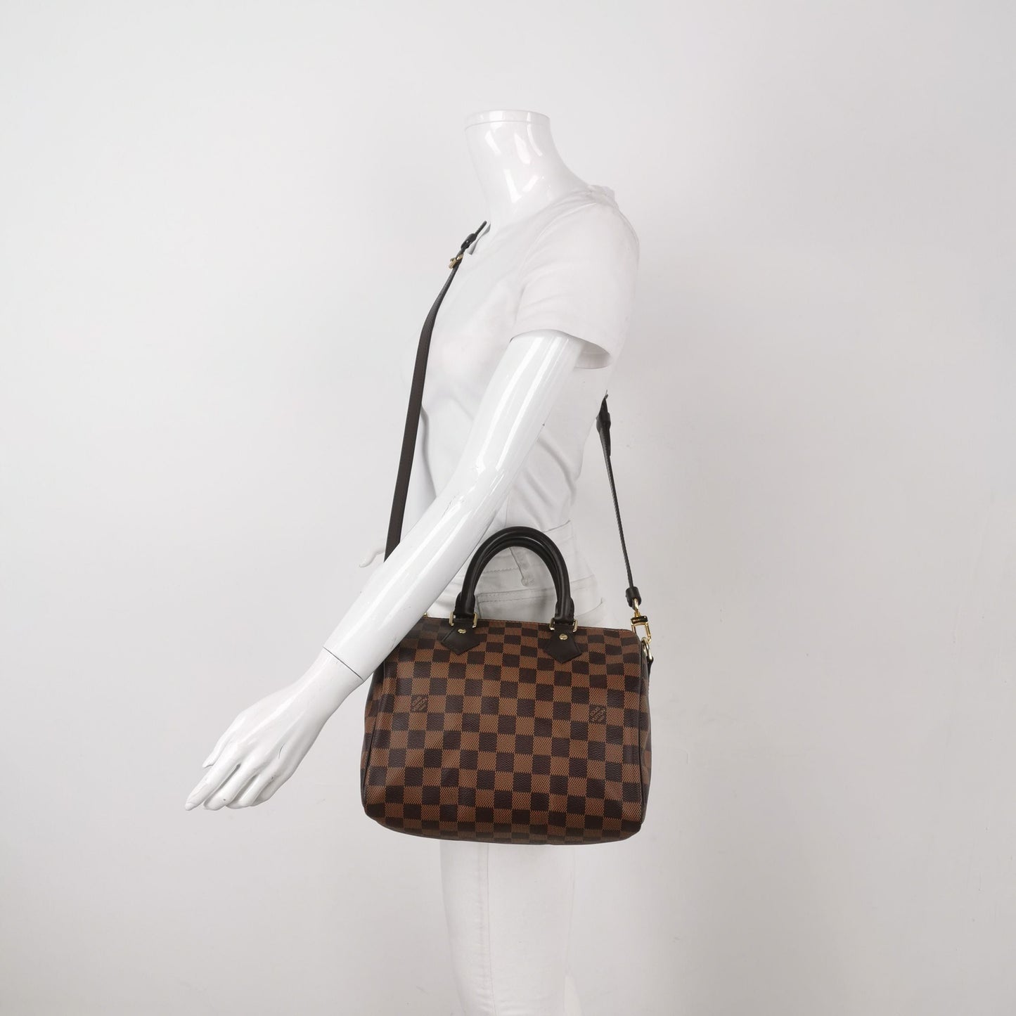 Preloved GLM-Speedy 25 Damier Ebene Boston Bag Shoulder Bag 250607781226399