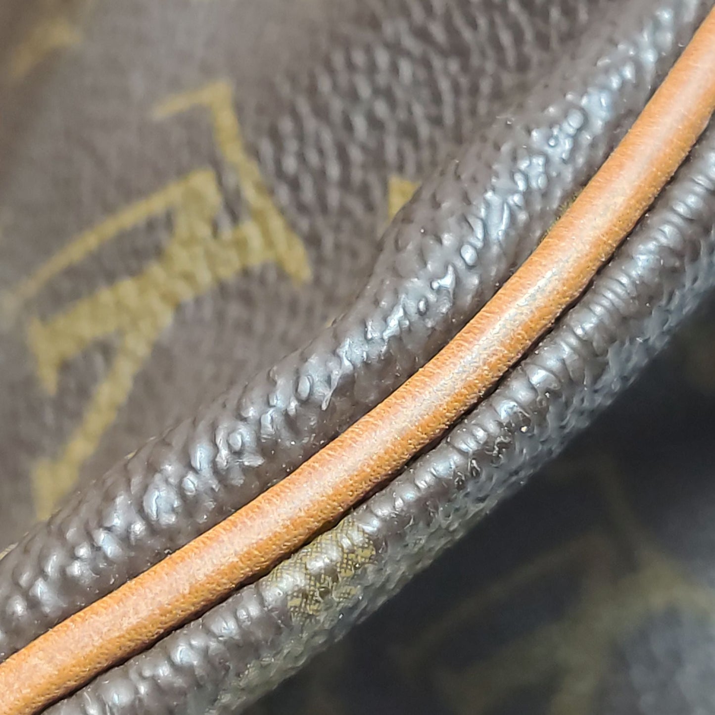 Preloved GLM-Saumur Twins Medium Vegetable Tanned Leather Monogram Print Belt Buckle  Crossbody Shoulder Bag 250606781224758
