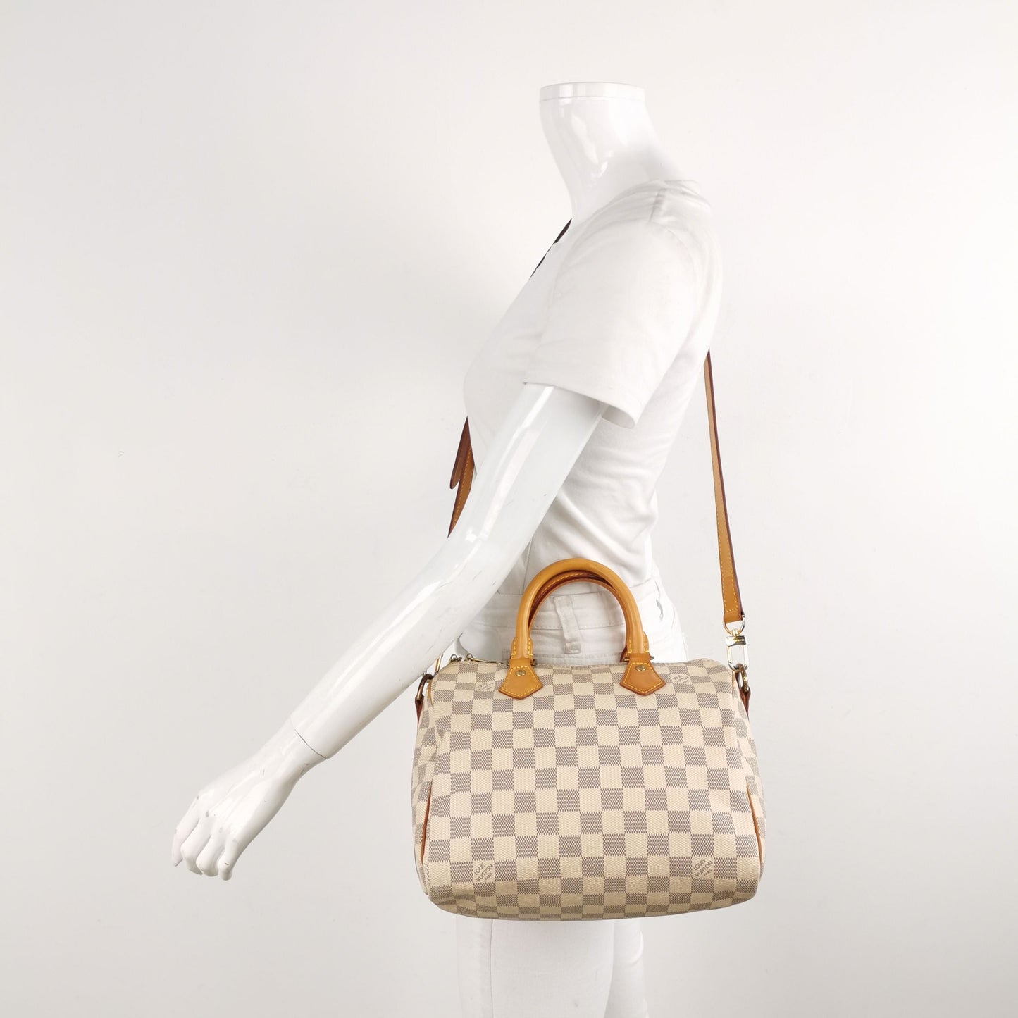 Preloved GLM-Speedy 25 Damier Ebene Canvas Shoulder Bag 250604781221780
