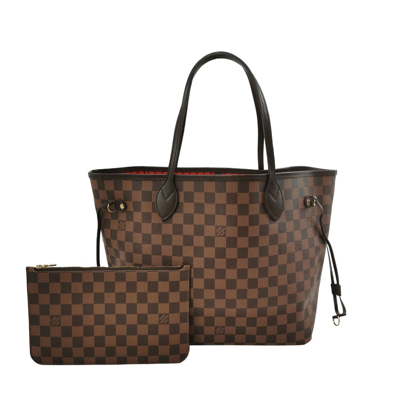 Preloved GLM-Neverfull MM Damier Ebene Tote Bag with Pouch 250604781221641